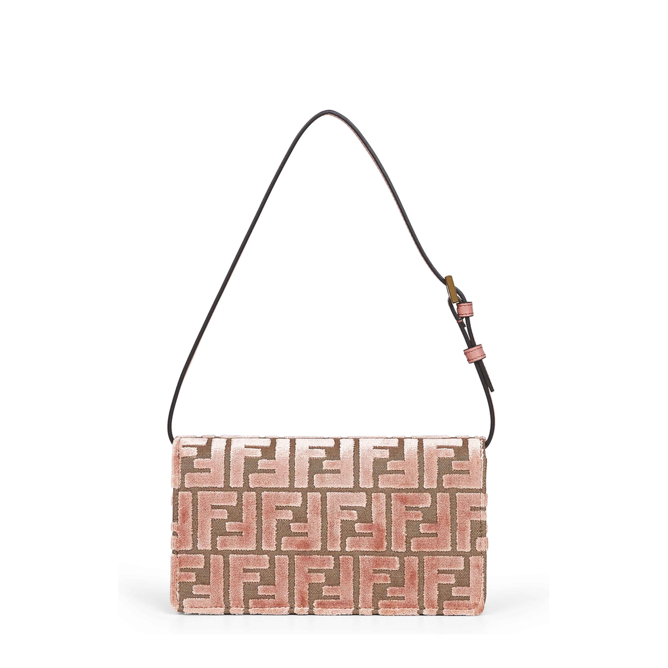 Wallet On Chain Baguette Fabric Pink