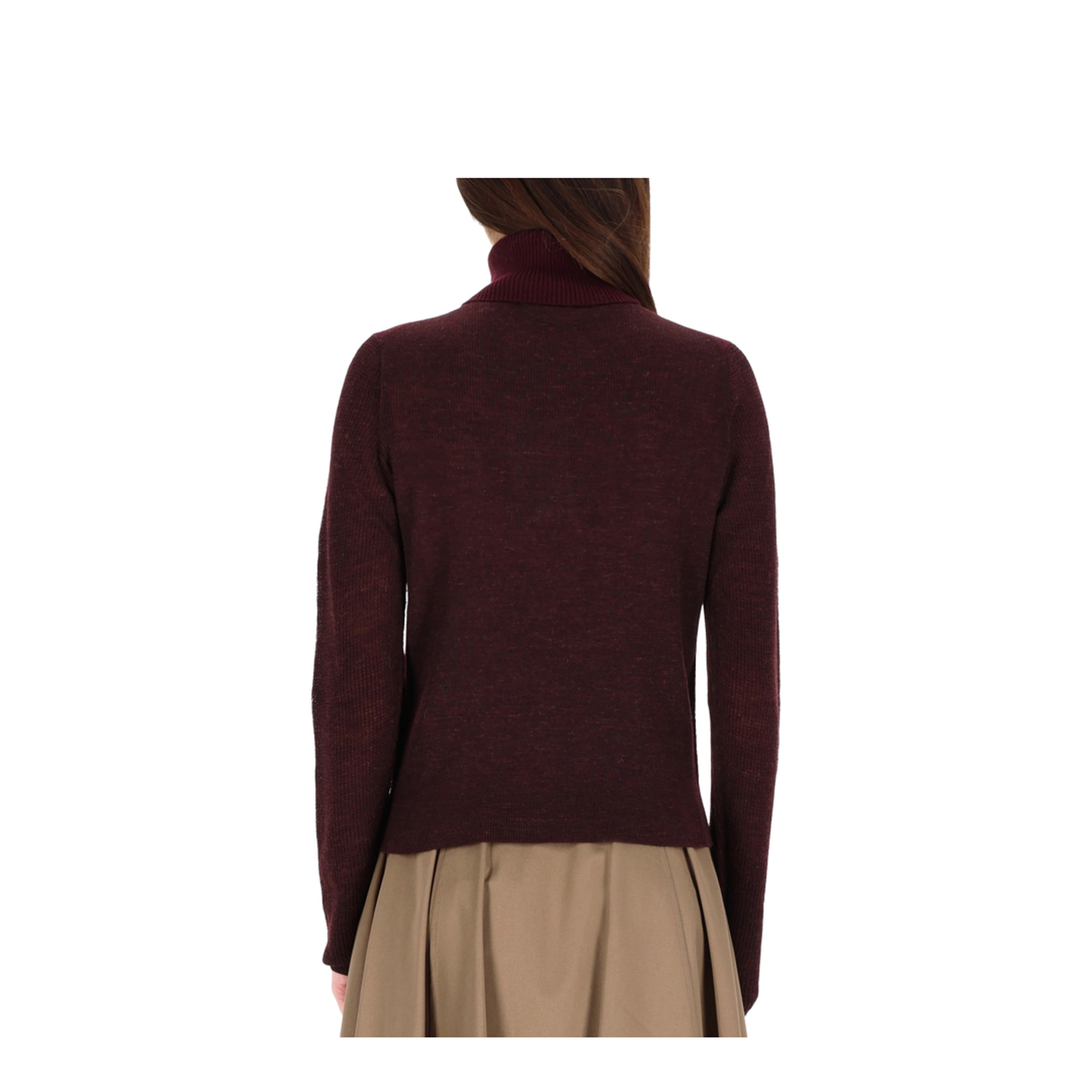 Wool Blend Sweater - Dark Red