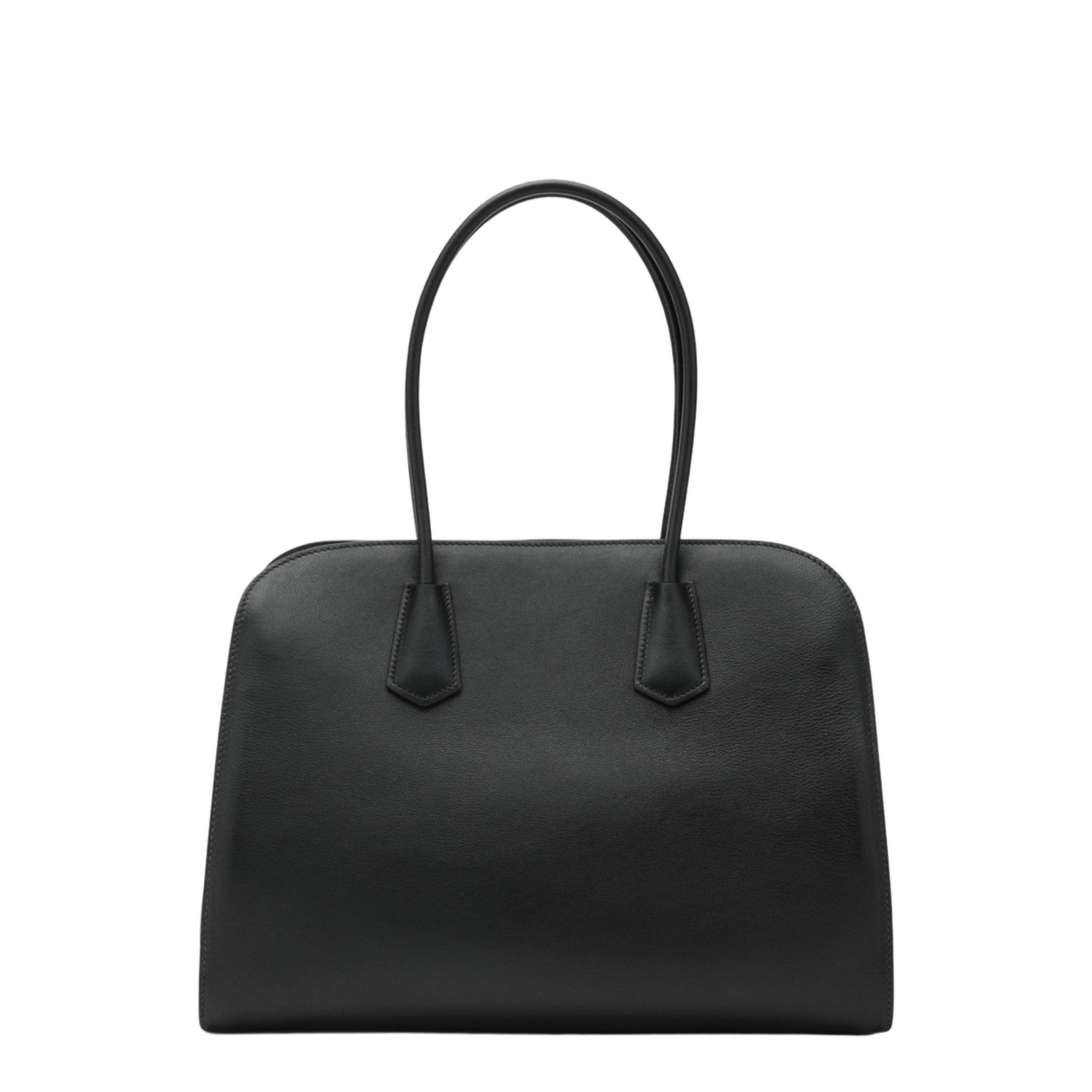 Large Leather Tote Bag - Black