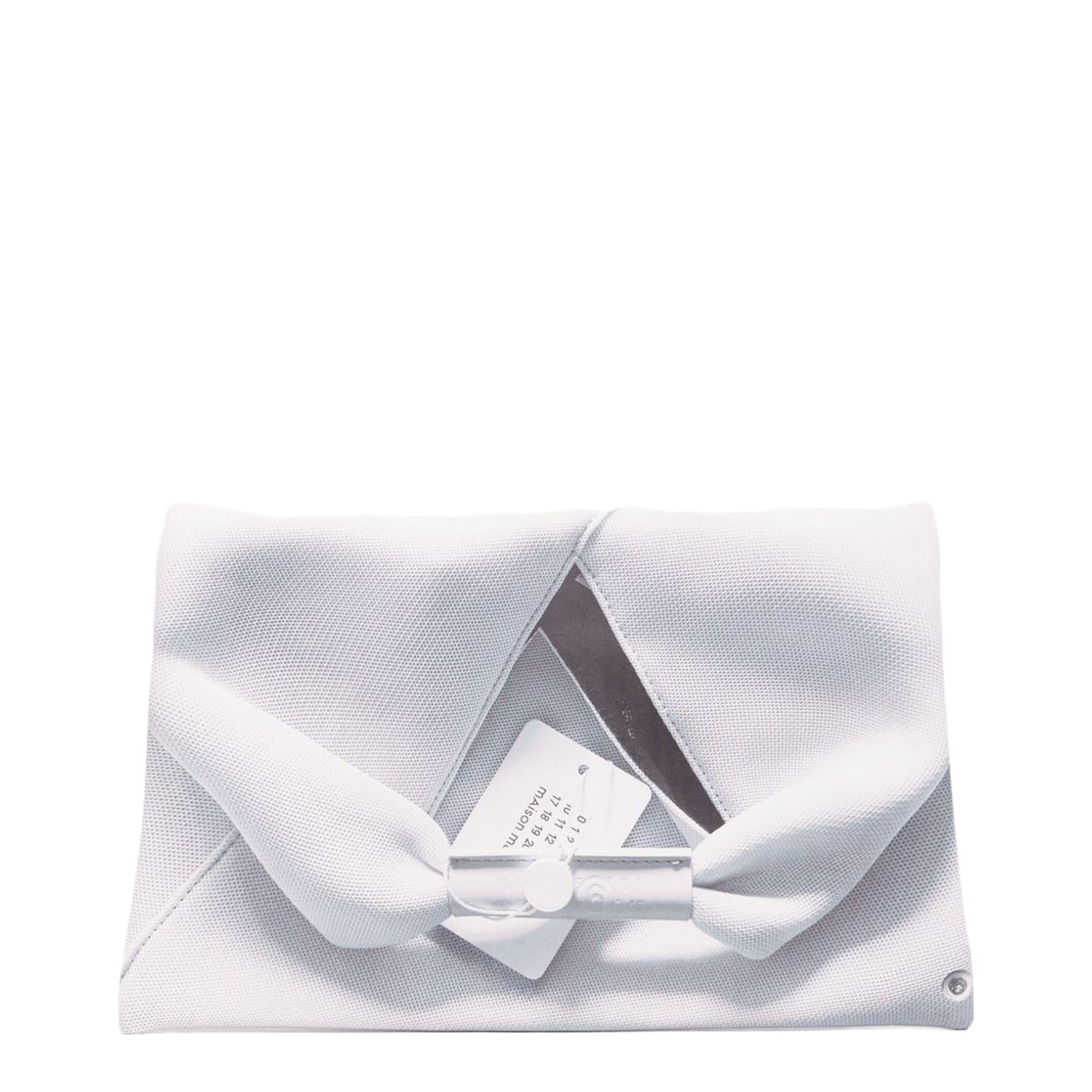 Folded Clutch Coated Polyester Clutch - White