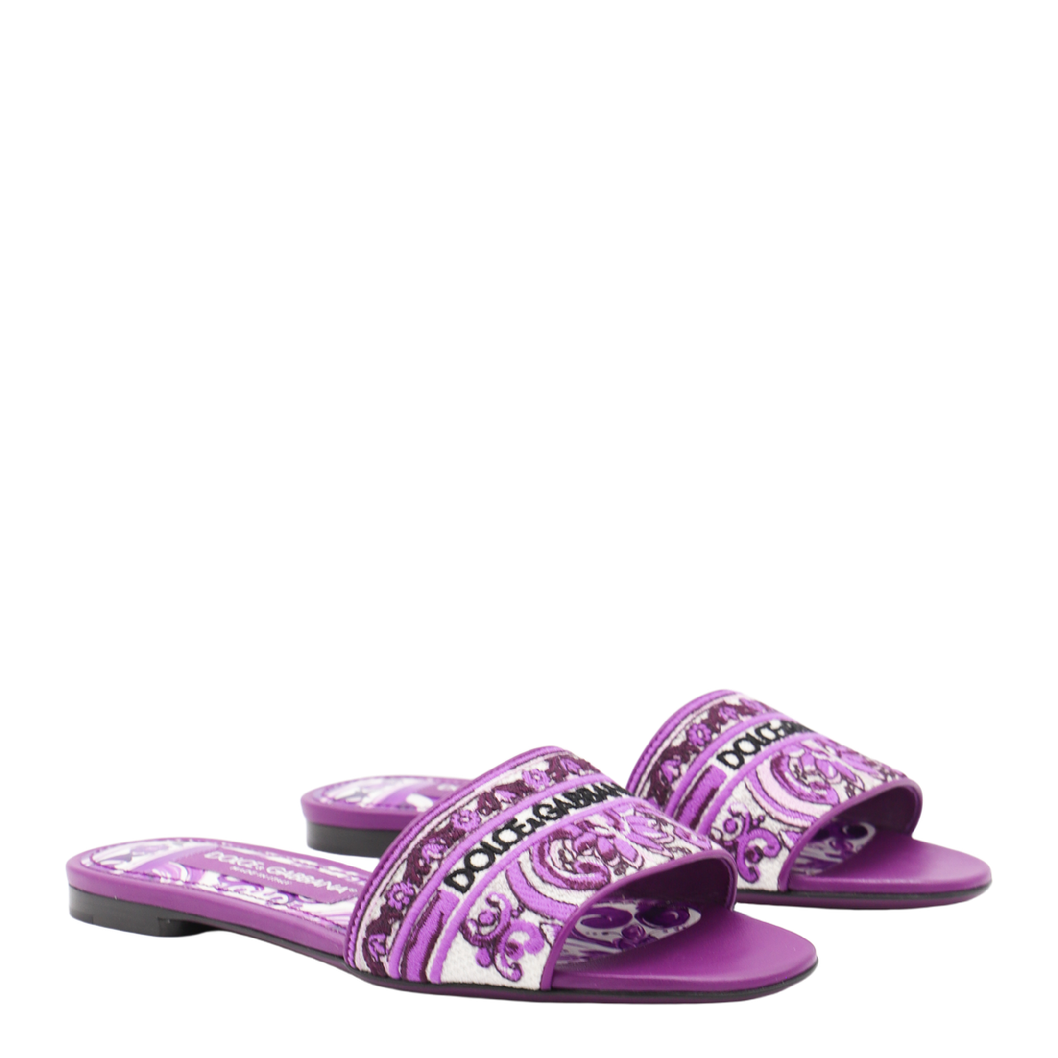 Embroidered Slides in Multicolor