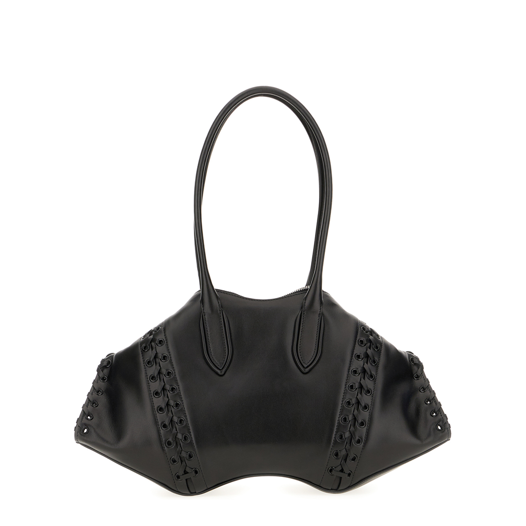 Manta Leather Shoulder Bag - Black