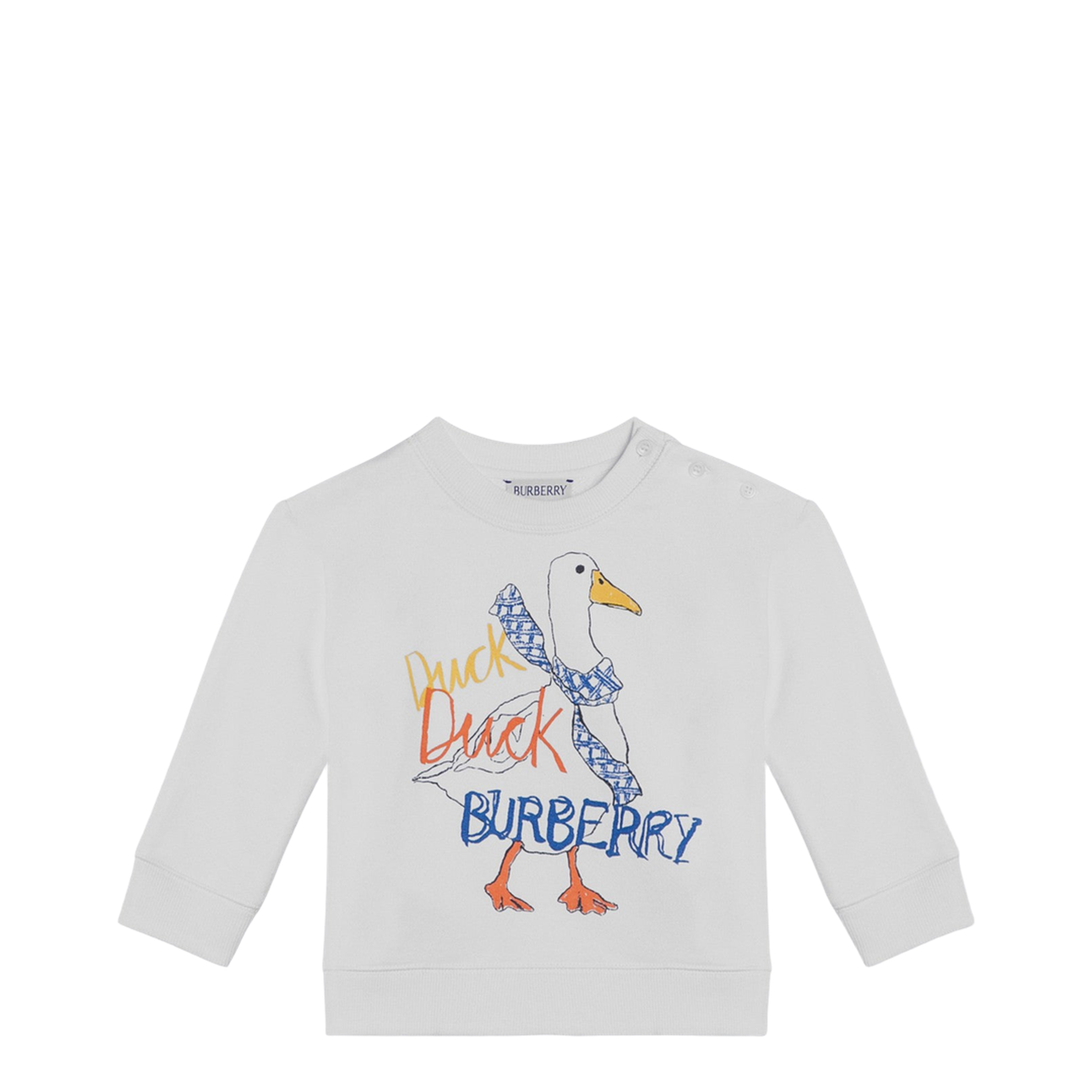 White Sweatshirt with Logo Print