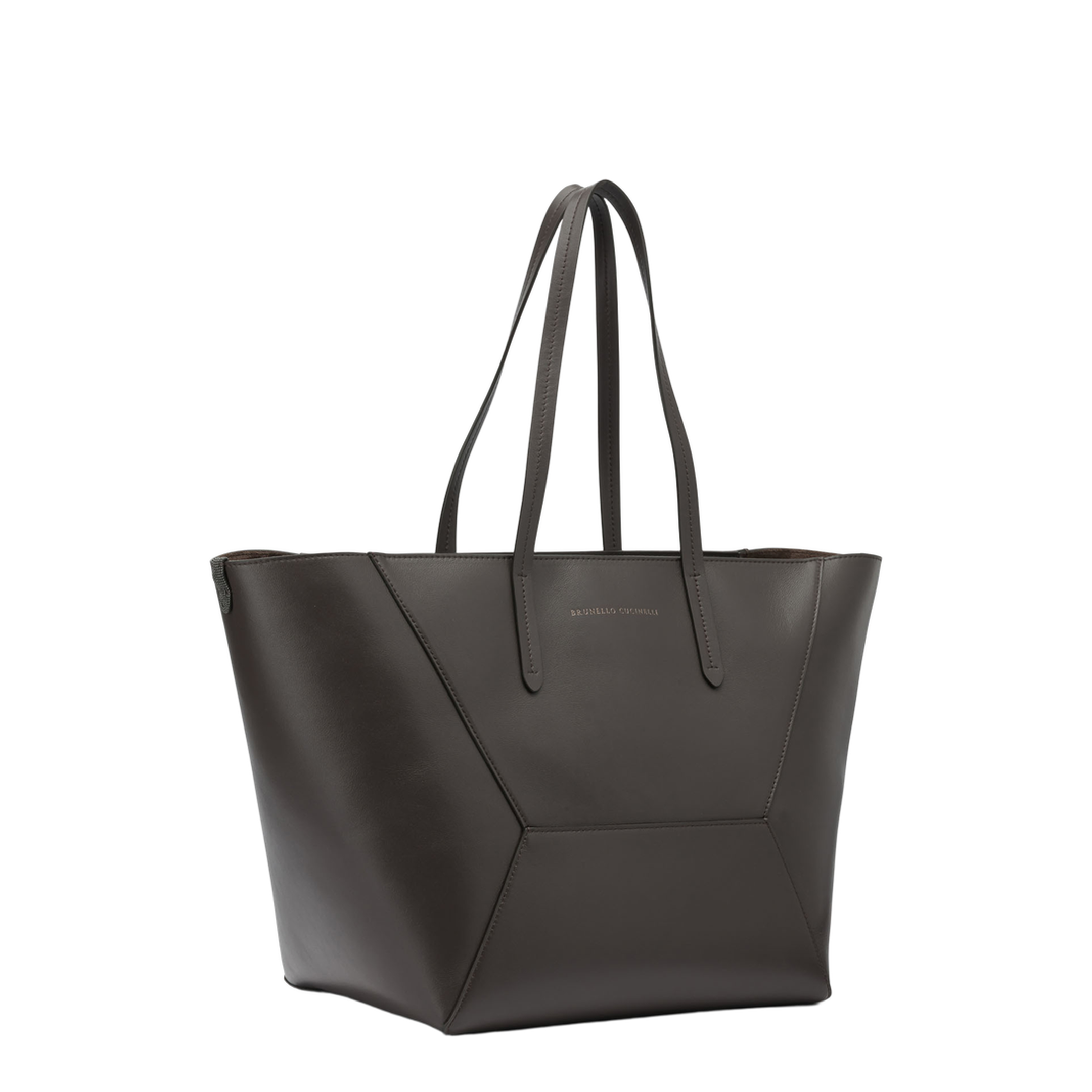 Brown Tote Bag With Logo Lettering On The Front