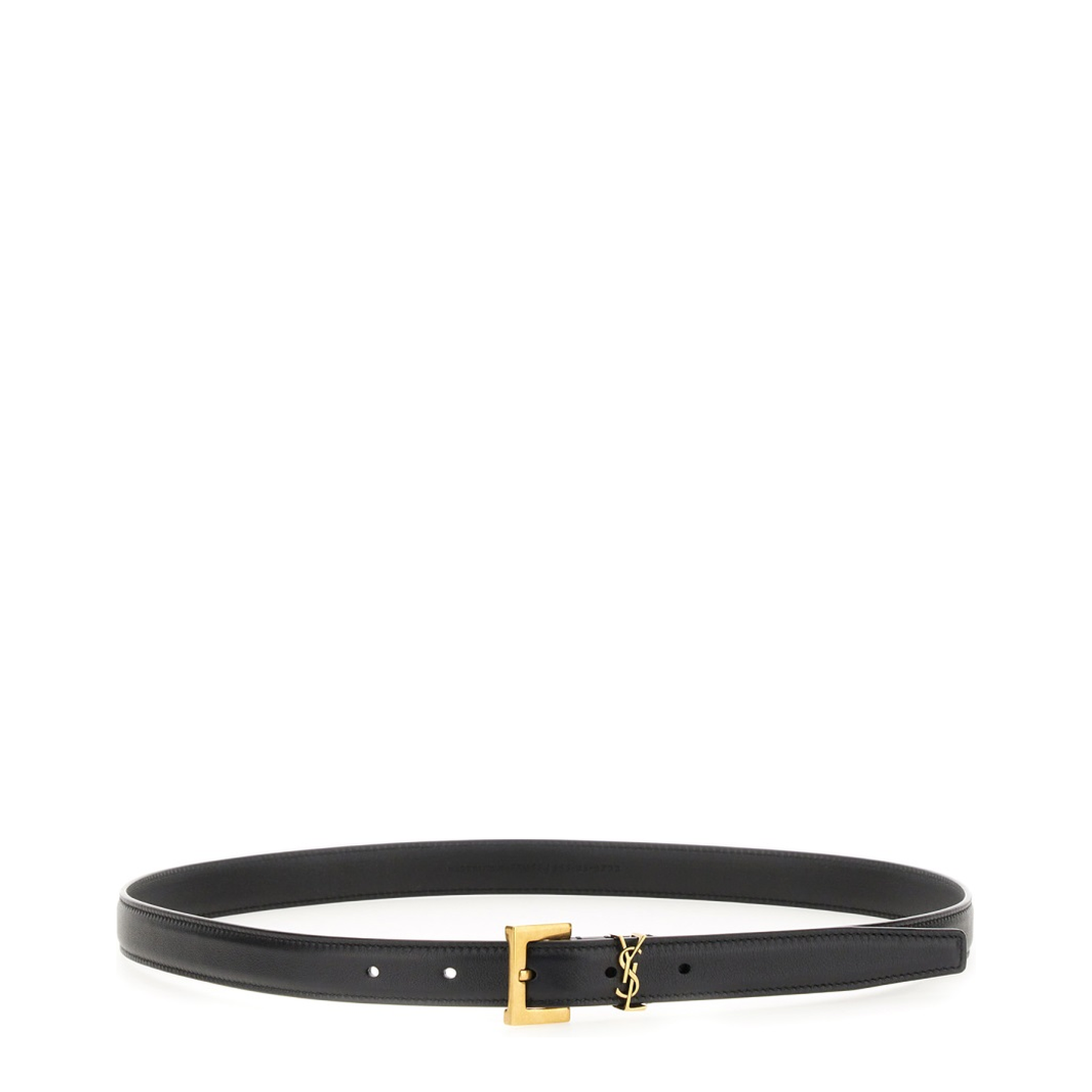 CASSANDRE thin belt in smooth leather in Black