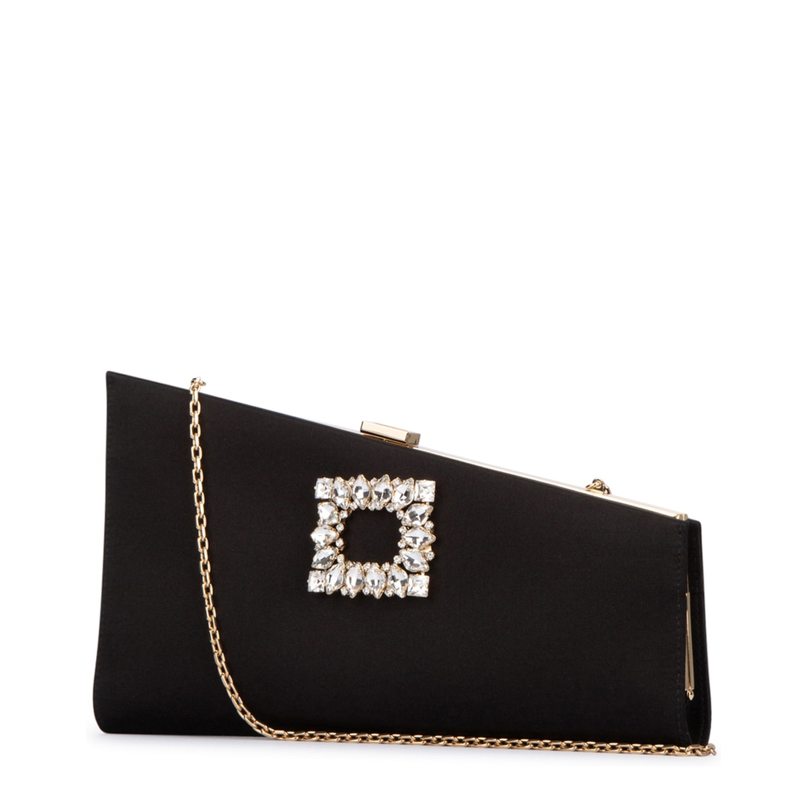 Asymmetrical Strass Buckle Clutch