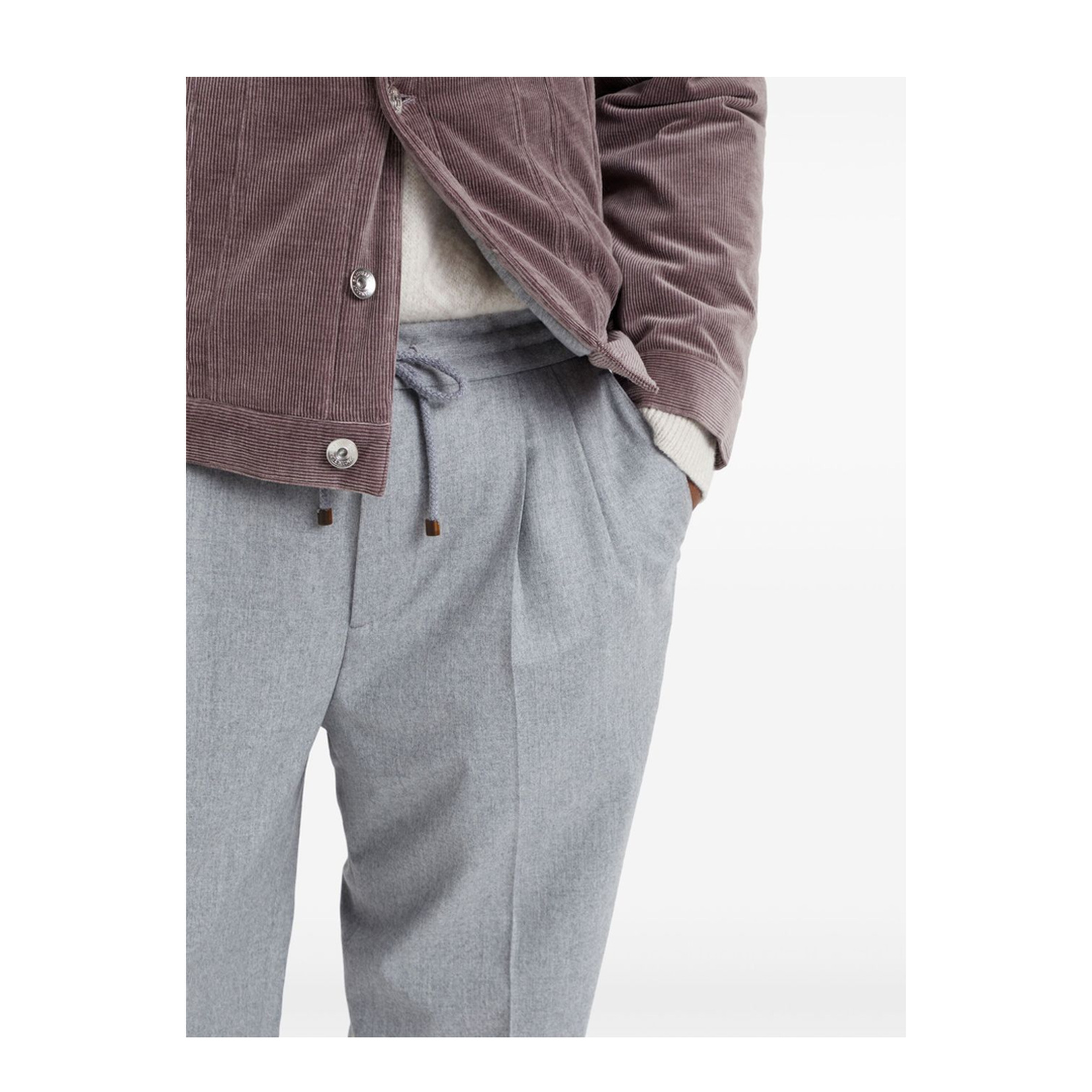 Front Pleat Pants - Grey