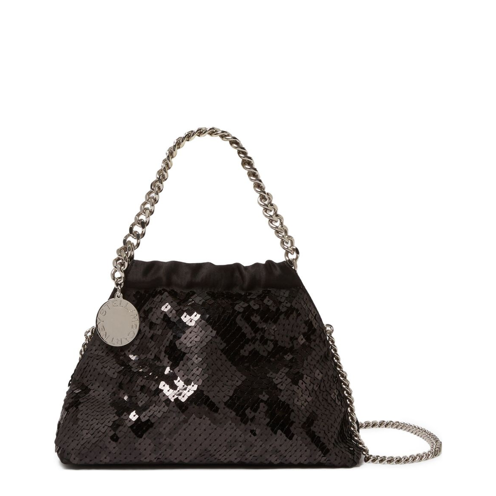 Falabella Mini Drawstring Bag Pixel Snake Sequins Embroidery