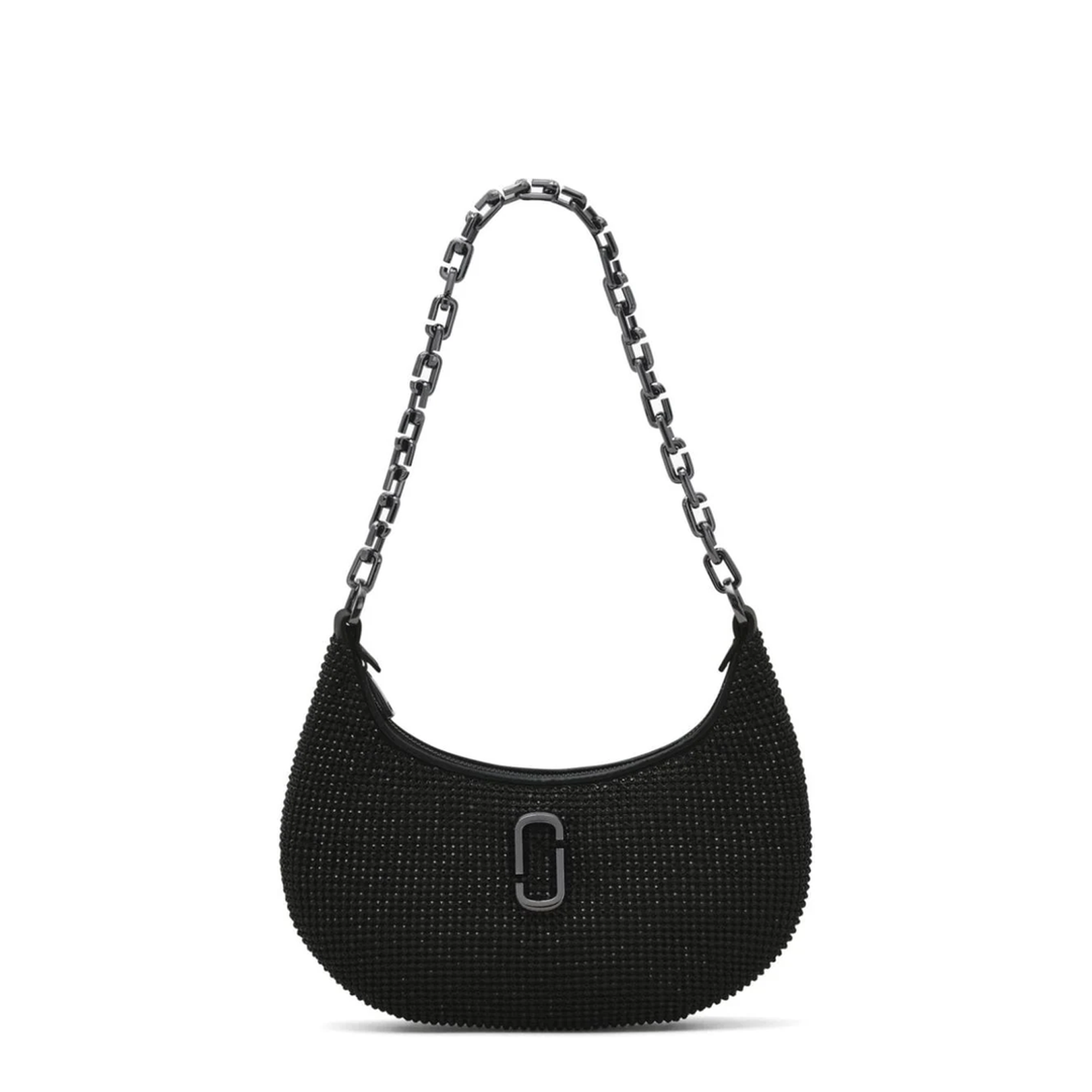 Rhinestone Small Curve Bag Shoulder Bags Black