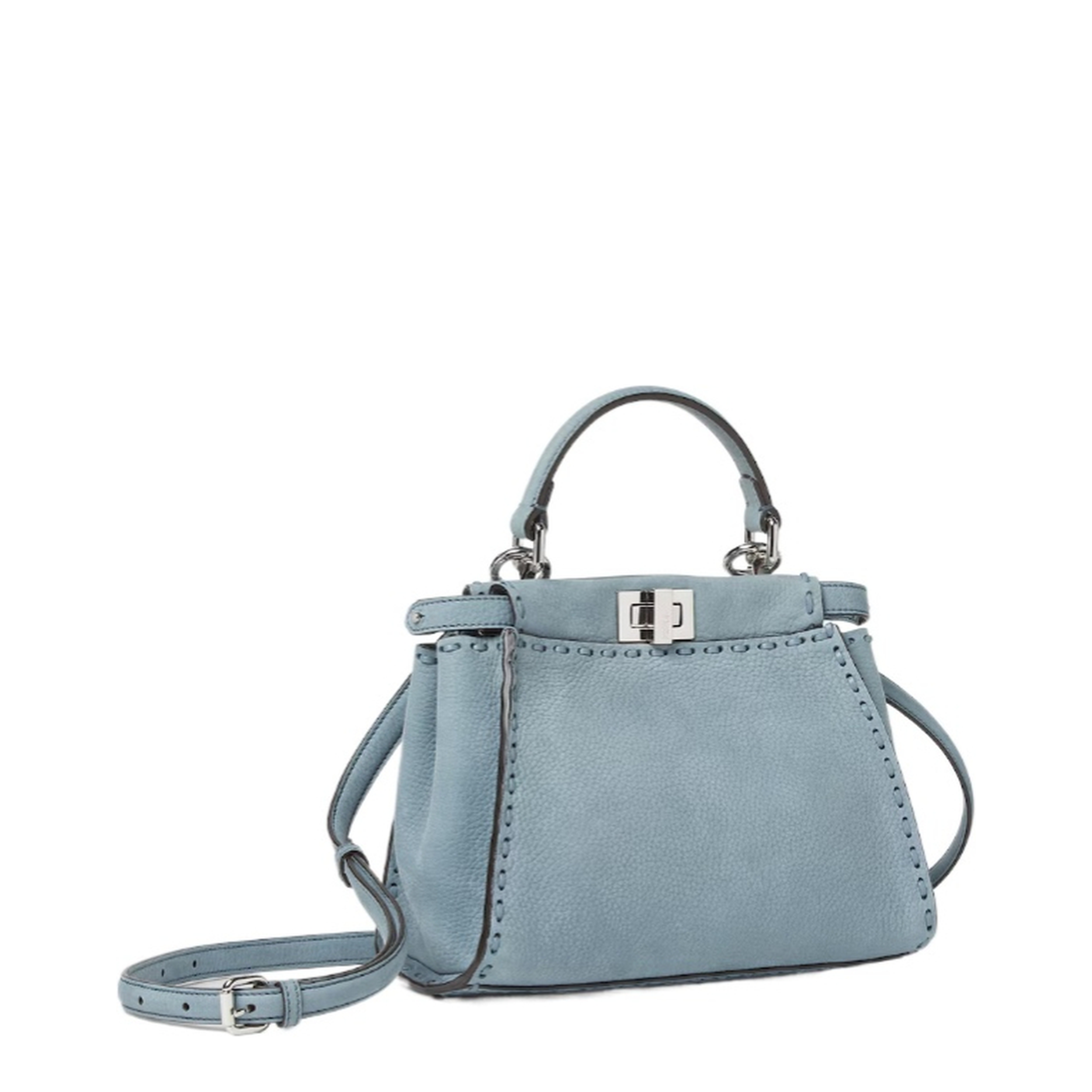 Peekaboo Mini Cuoio Romano Leather Light Blue