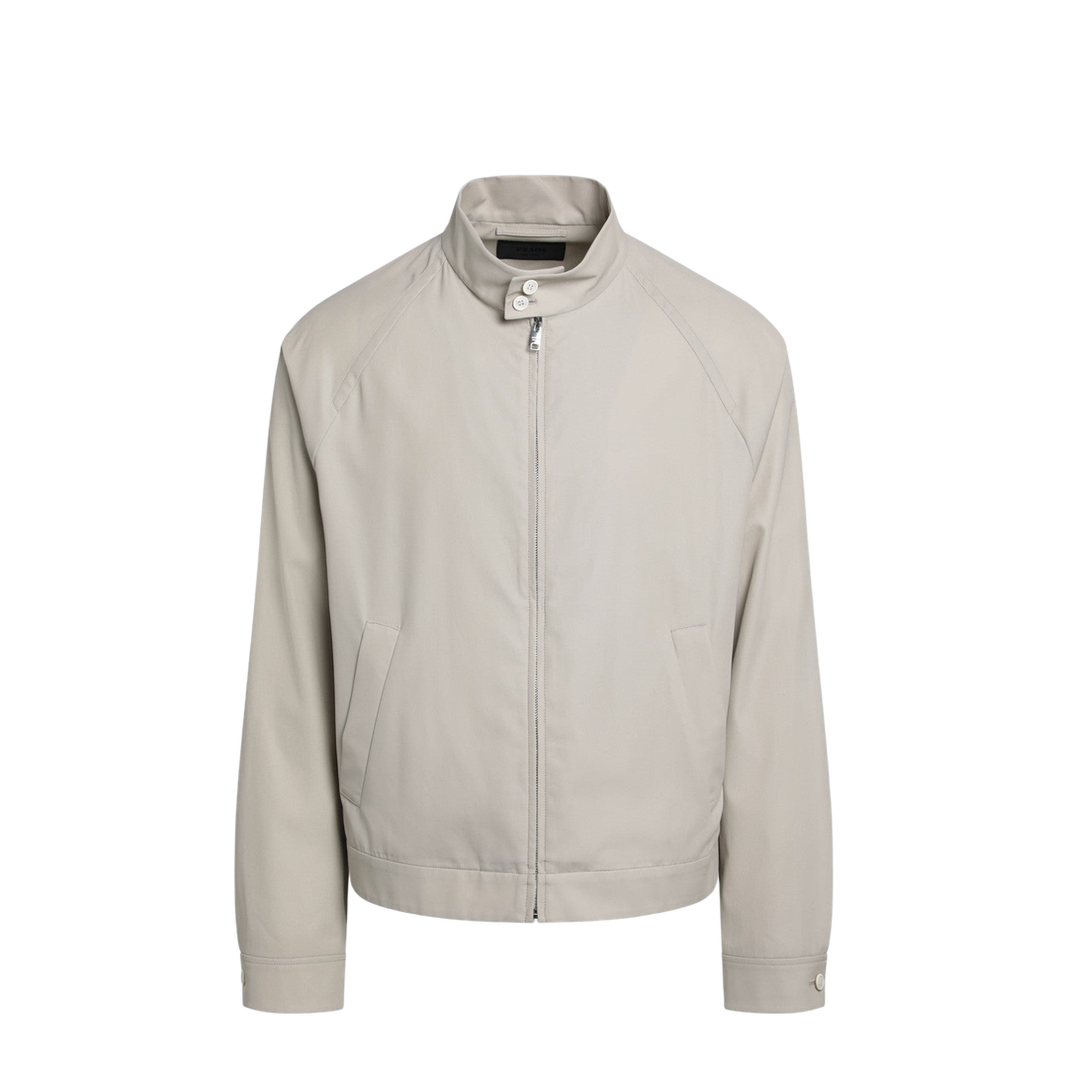 Sand-colored cotton zip-up jacket