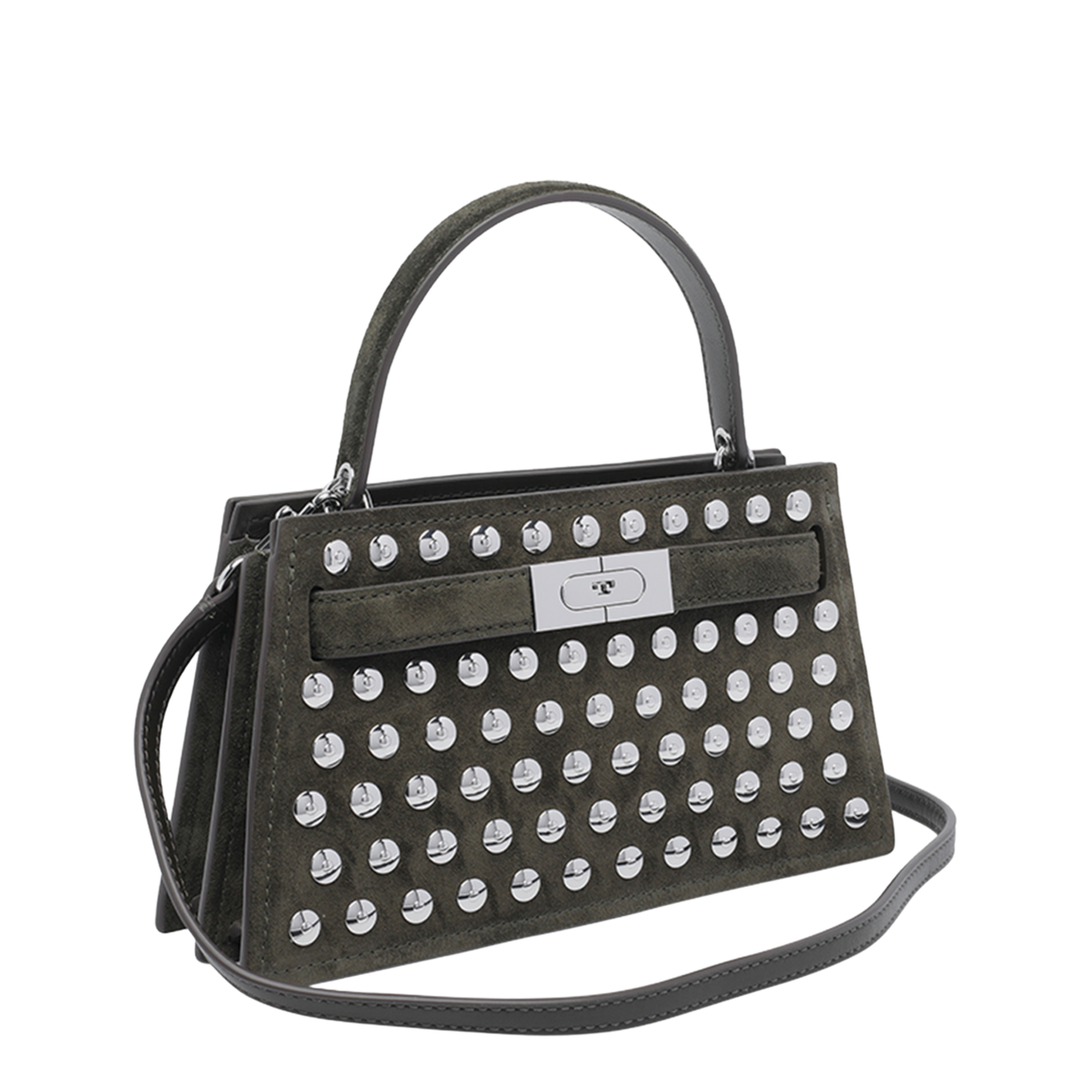 Mini Lee Radziwill Studded Suede Handbag