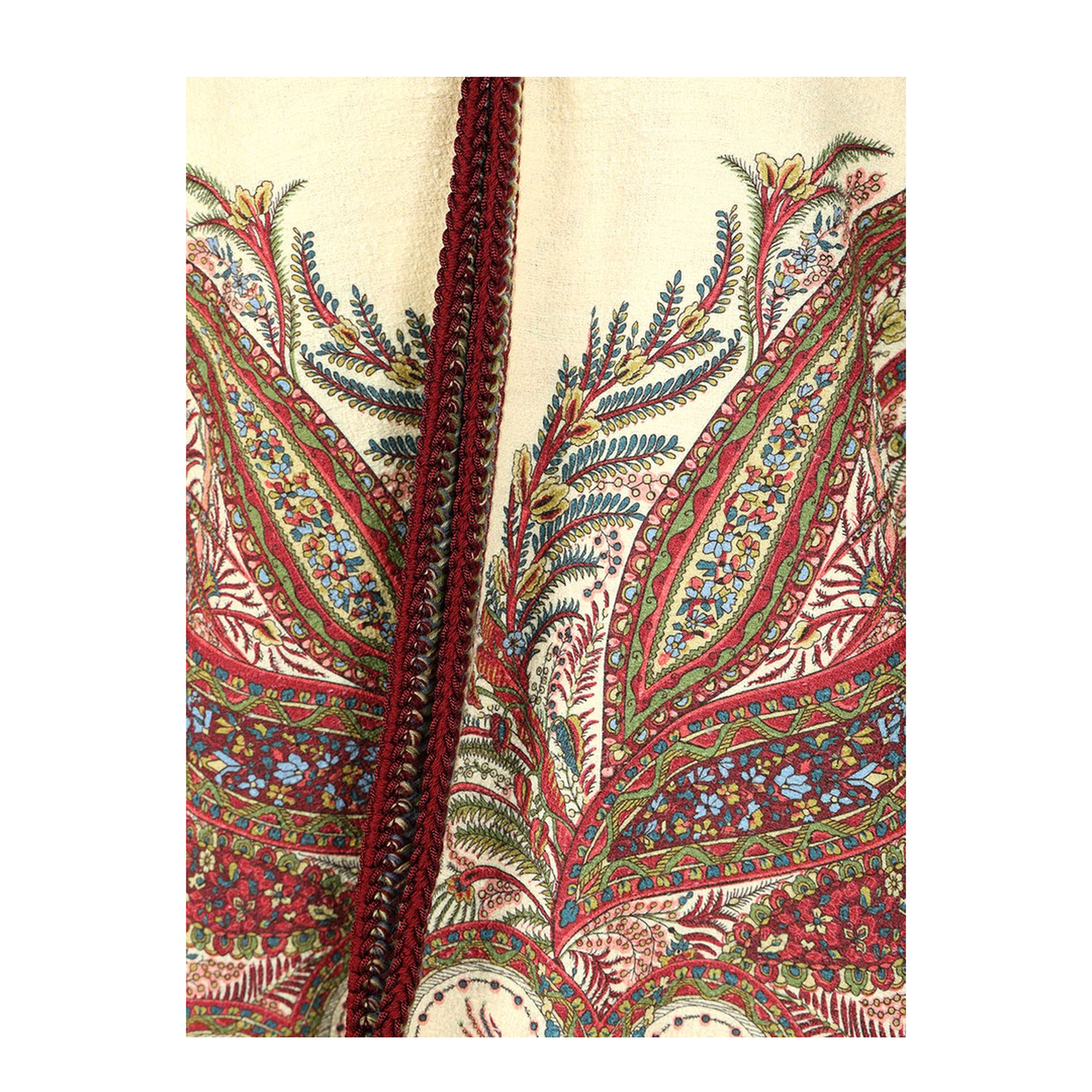 Cream Multicolor Paisley Print Short Sleeve Shirt