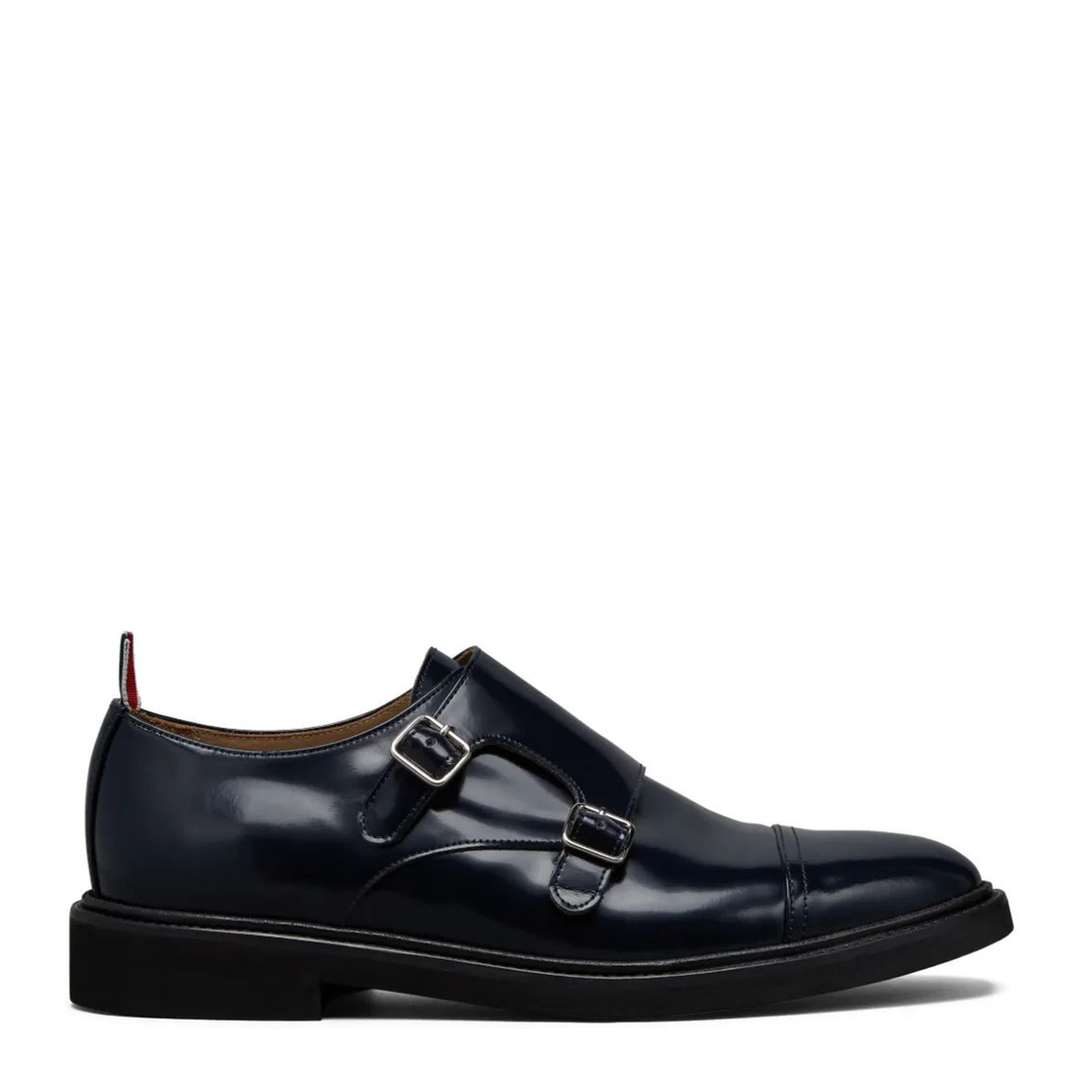 MAYFEYR - Thom Browne - Cap Toe Oxford Double Monkstrap Shoe With Micro Sole In Soft Spazzolato Leather - MFG018CL0043415