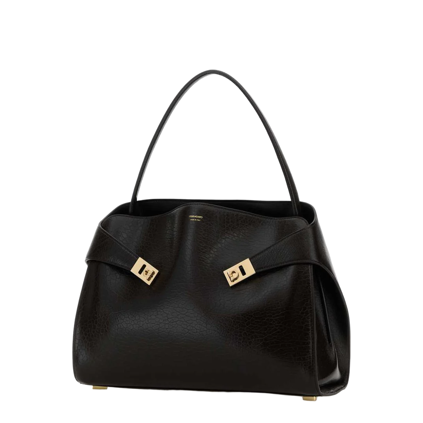 Dark Brown Leather Large Hug Soft Shoulder Bag