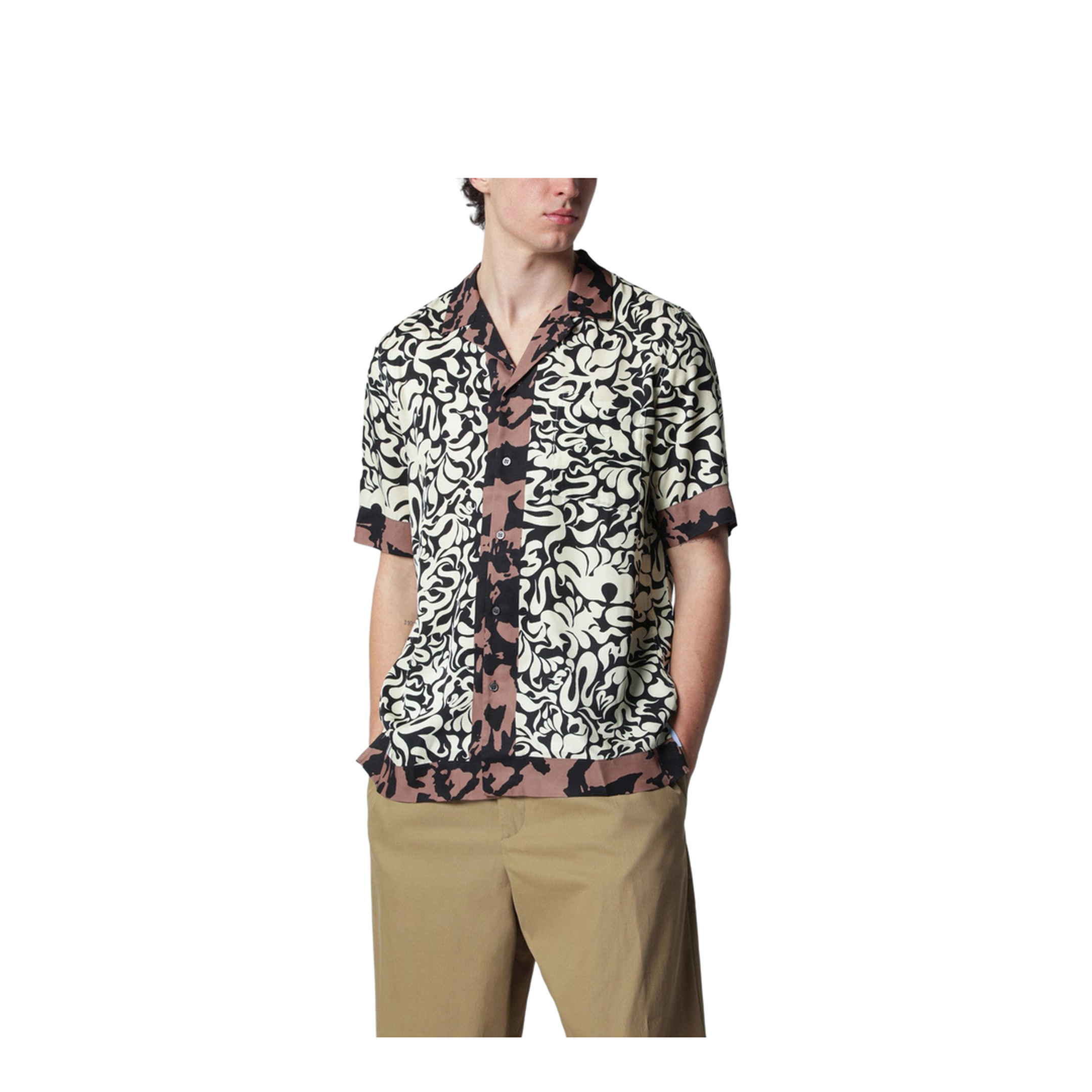Shirt with Graphic Squiggle Print