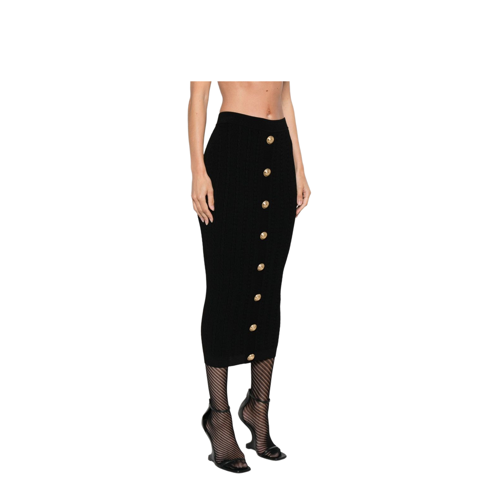 Buttoned Long Skirt