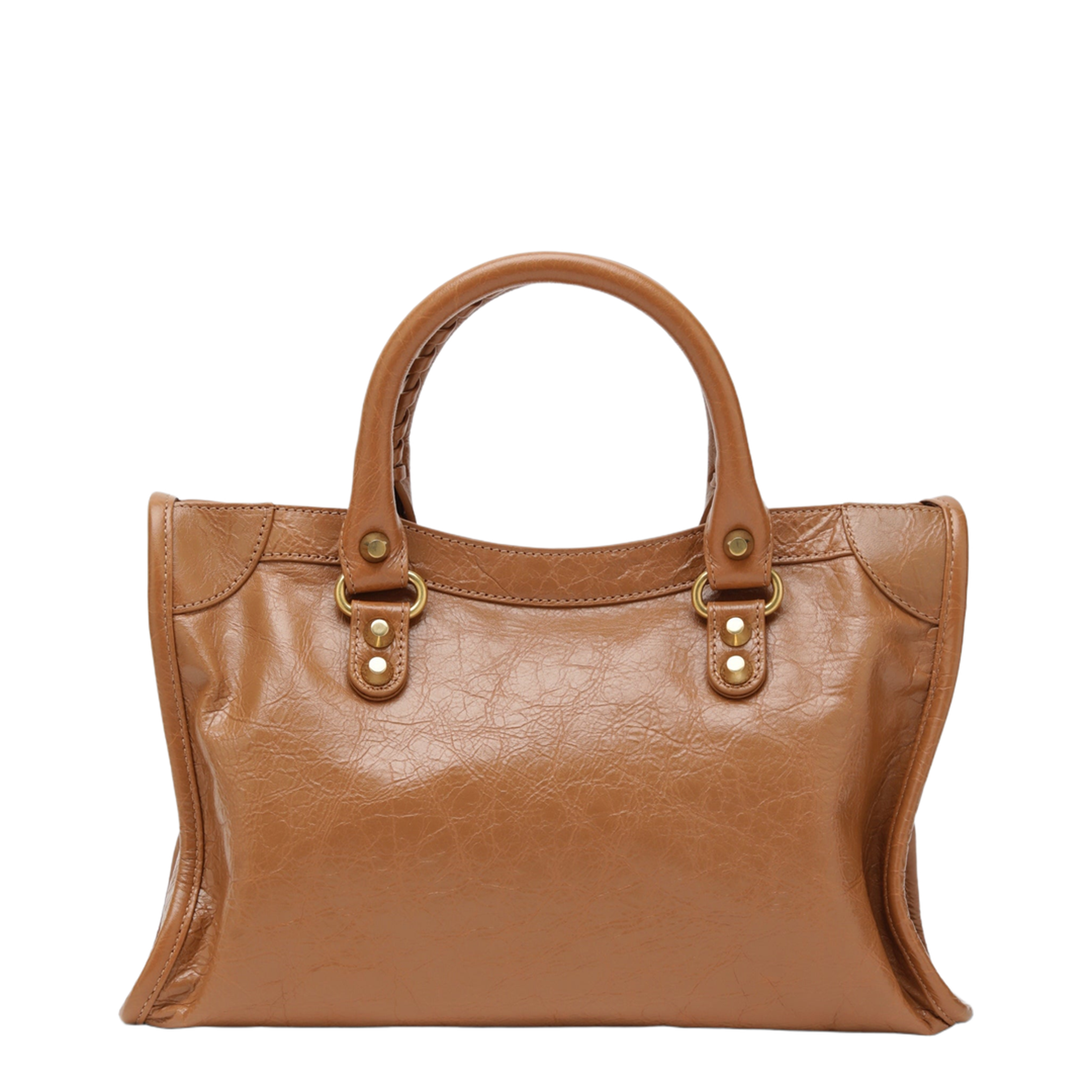 Small Beige Antique Gold City Bag