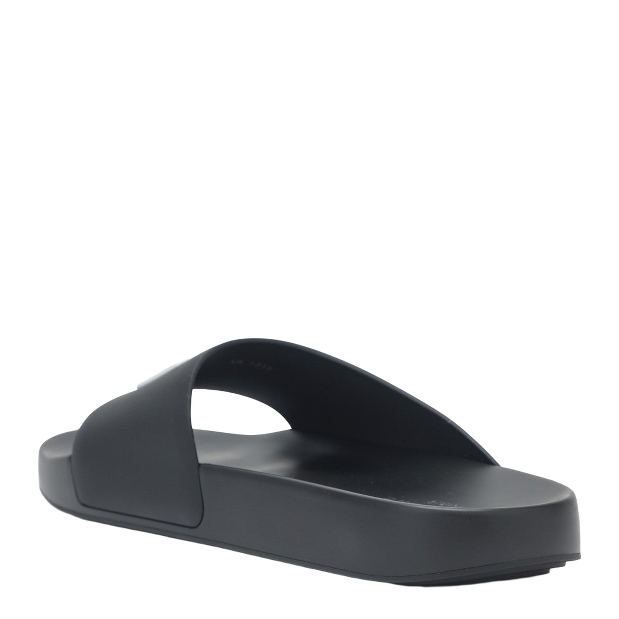 Label Flat Mules in Black Rubber