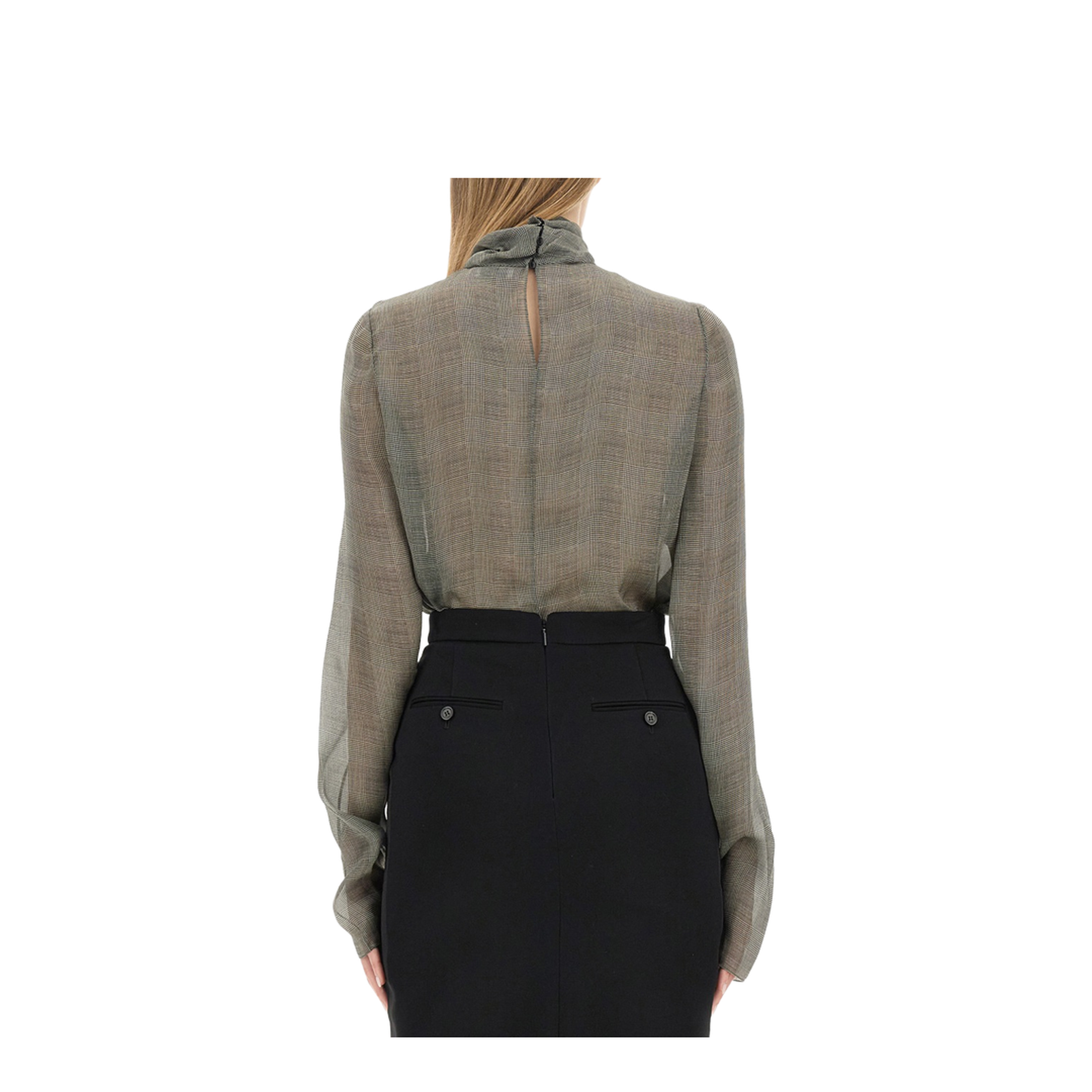Silk Charmeuse Turtleneck Blouse