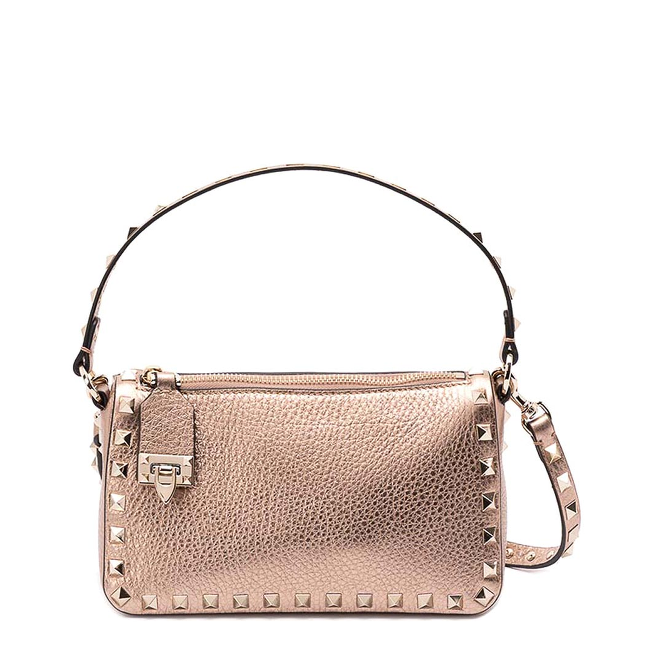 SMALL SHOULDER BAG | ROCKSTUD | VIT.ST.ALCE LAMINATO UNLINED/PLAT.STUDS