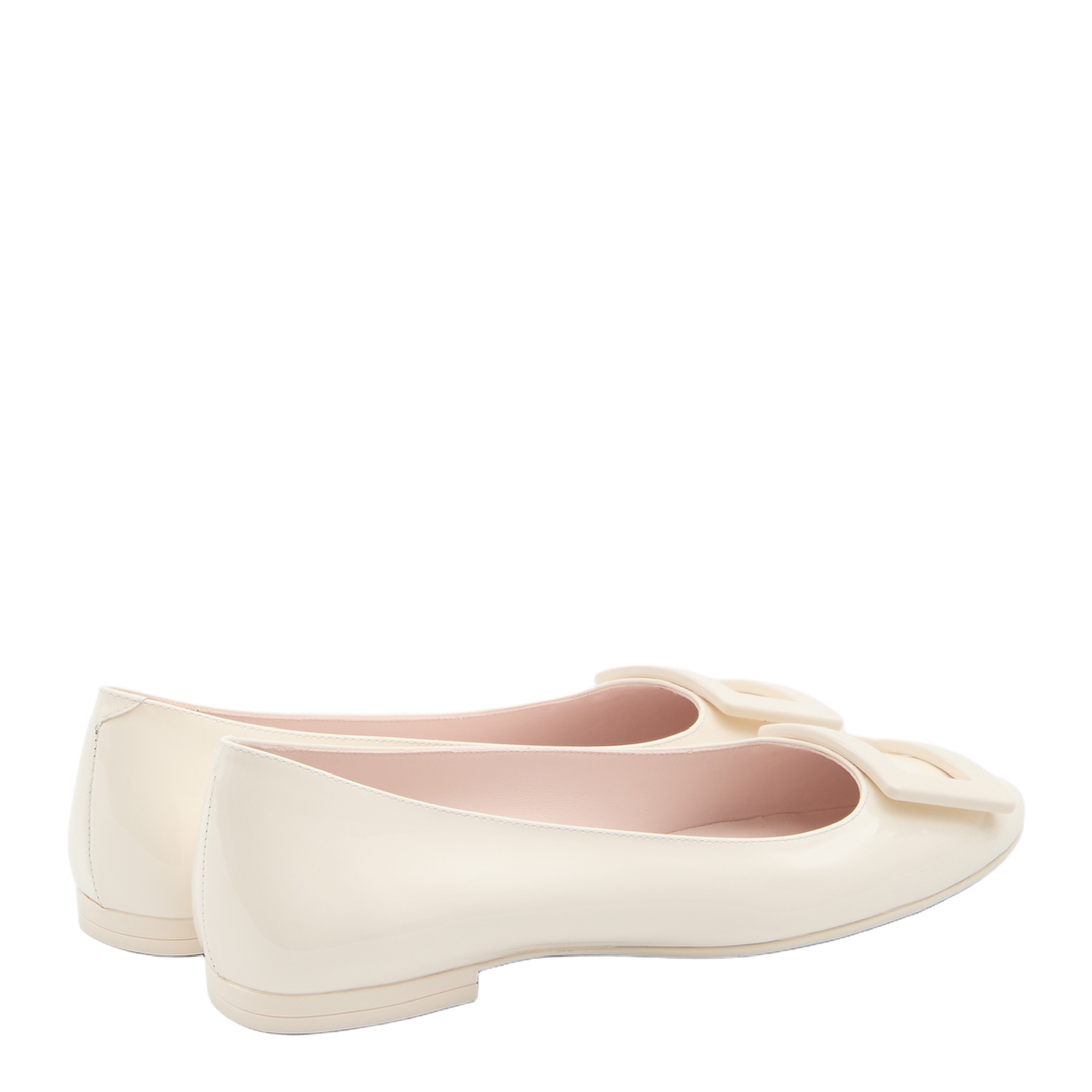 U Look Ballet Flats in Ivory Patent Leather