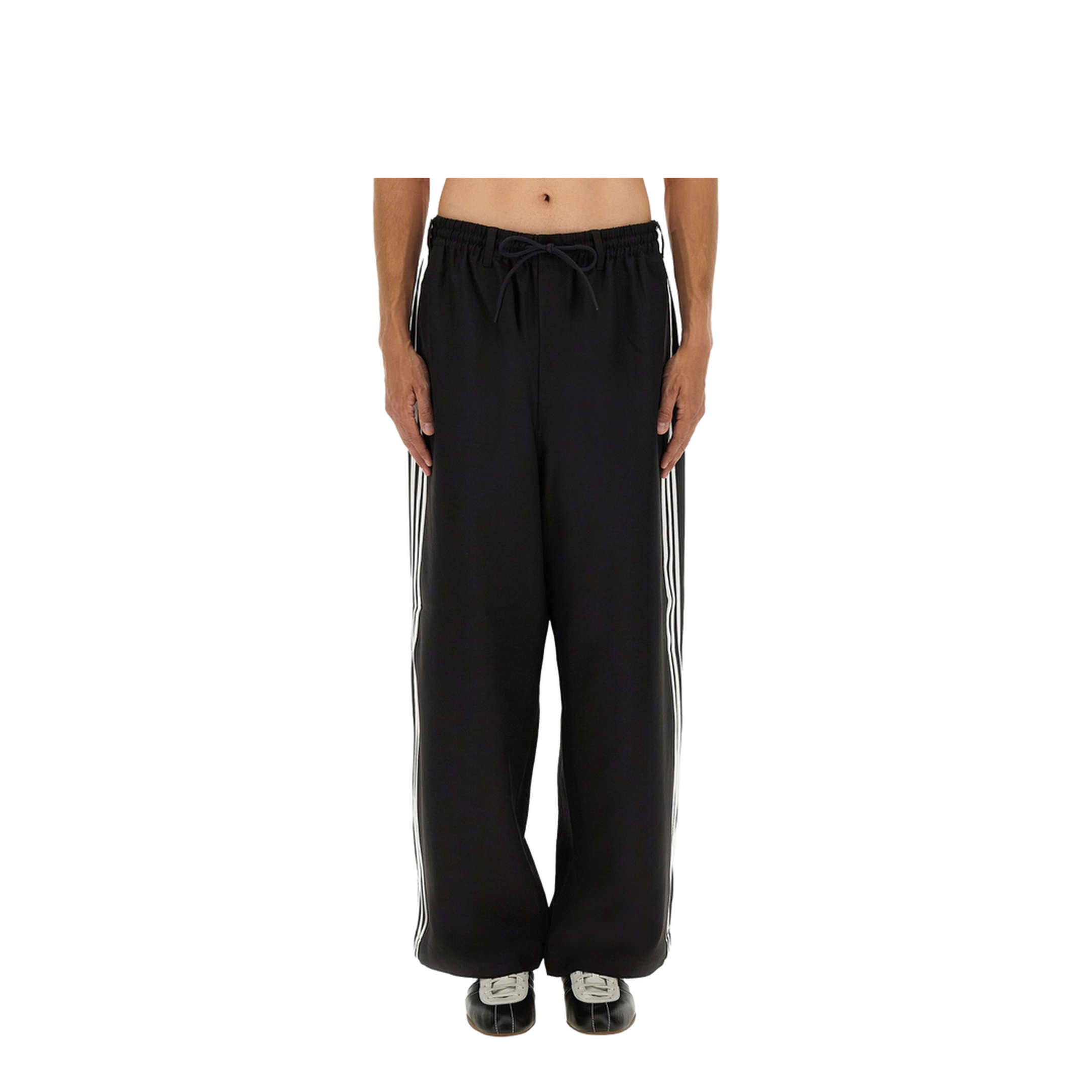 Black Drawstring Fastening Wide Leg Trousers