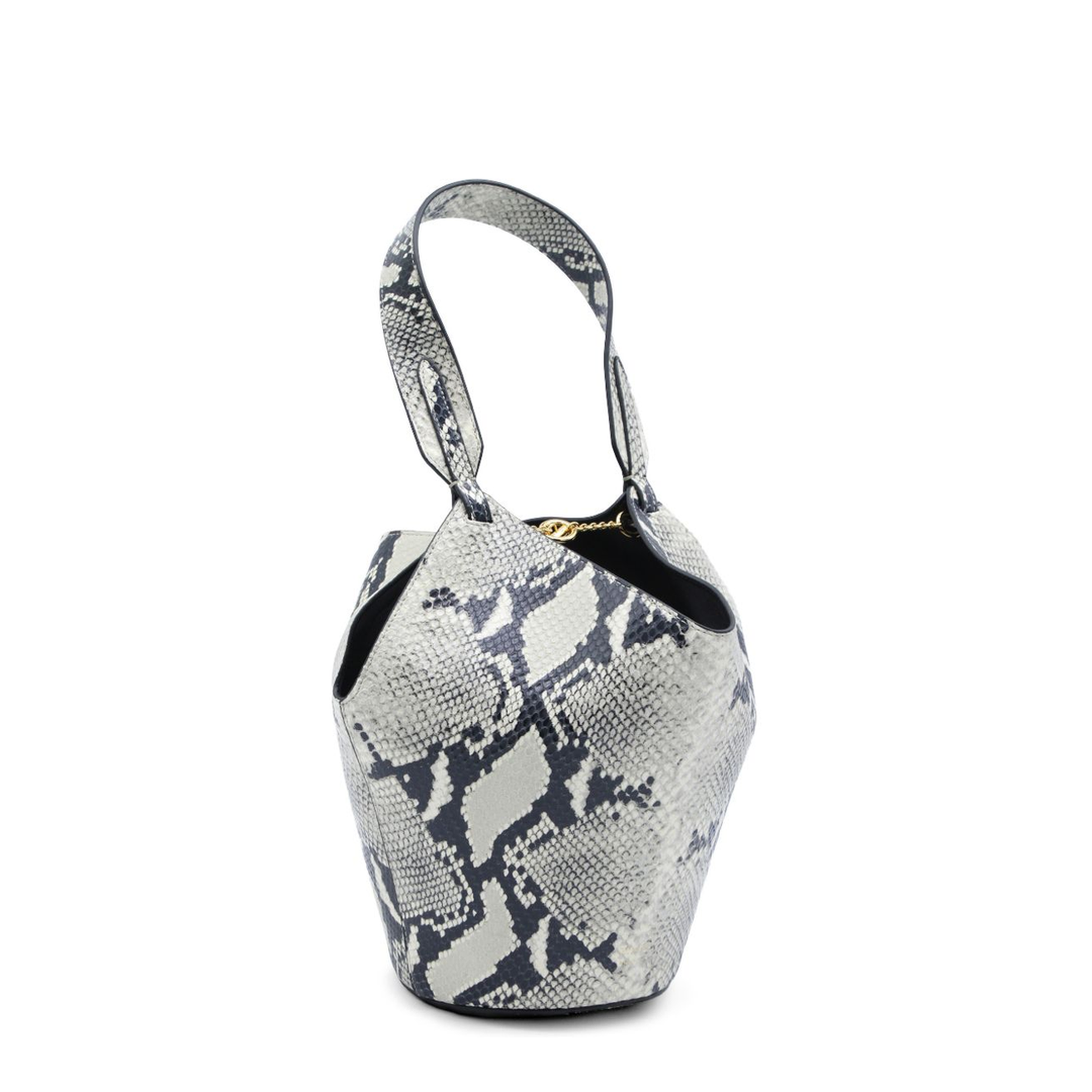 Lotus Mini Python-Embossed Calfskin Tote - Natural