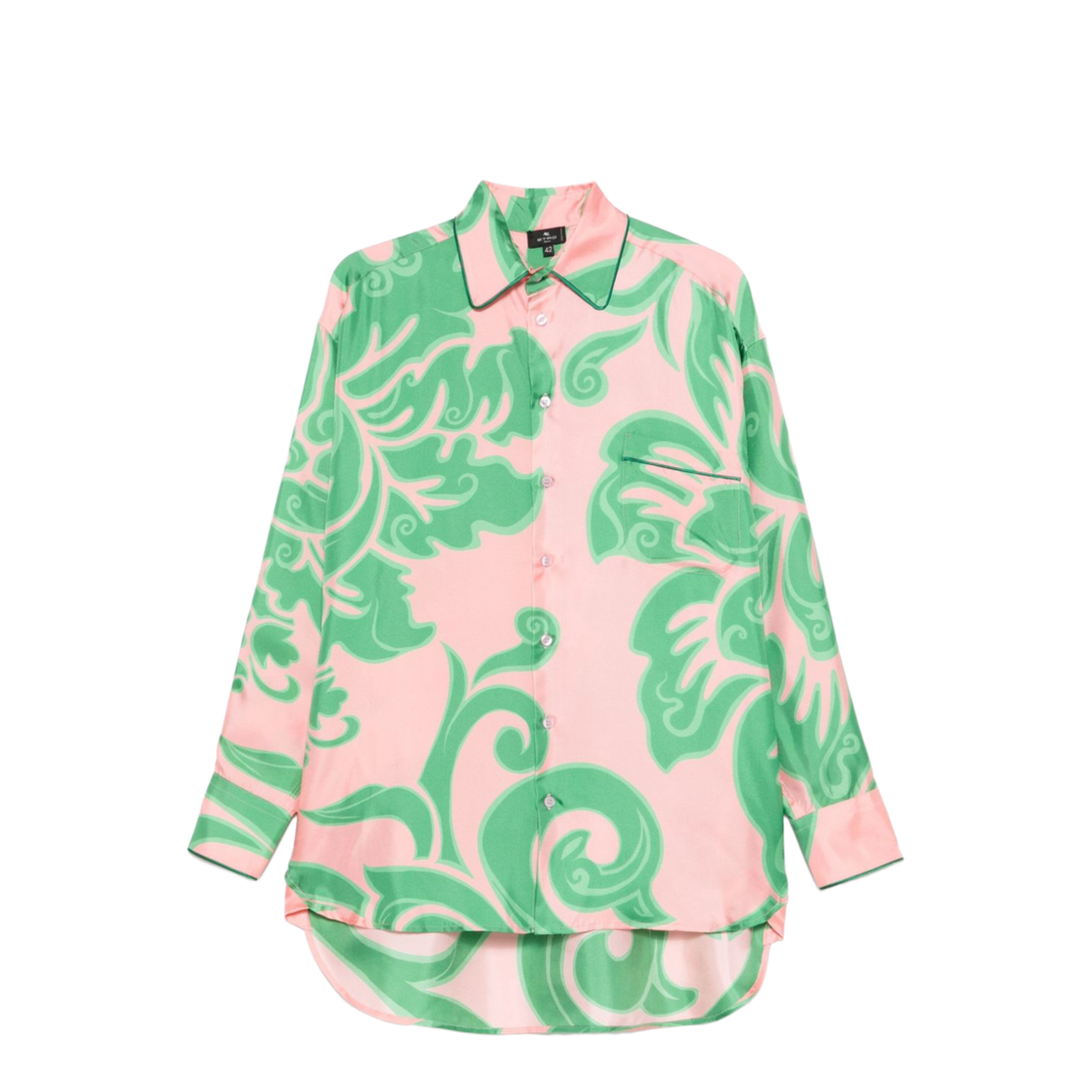 Pink Silk Viscose Pajama Shirt