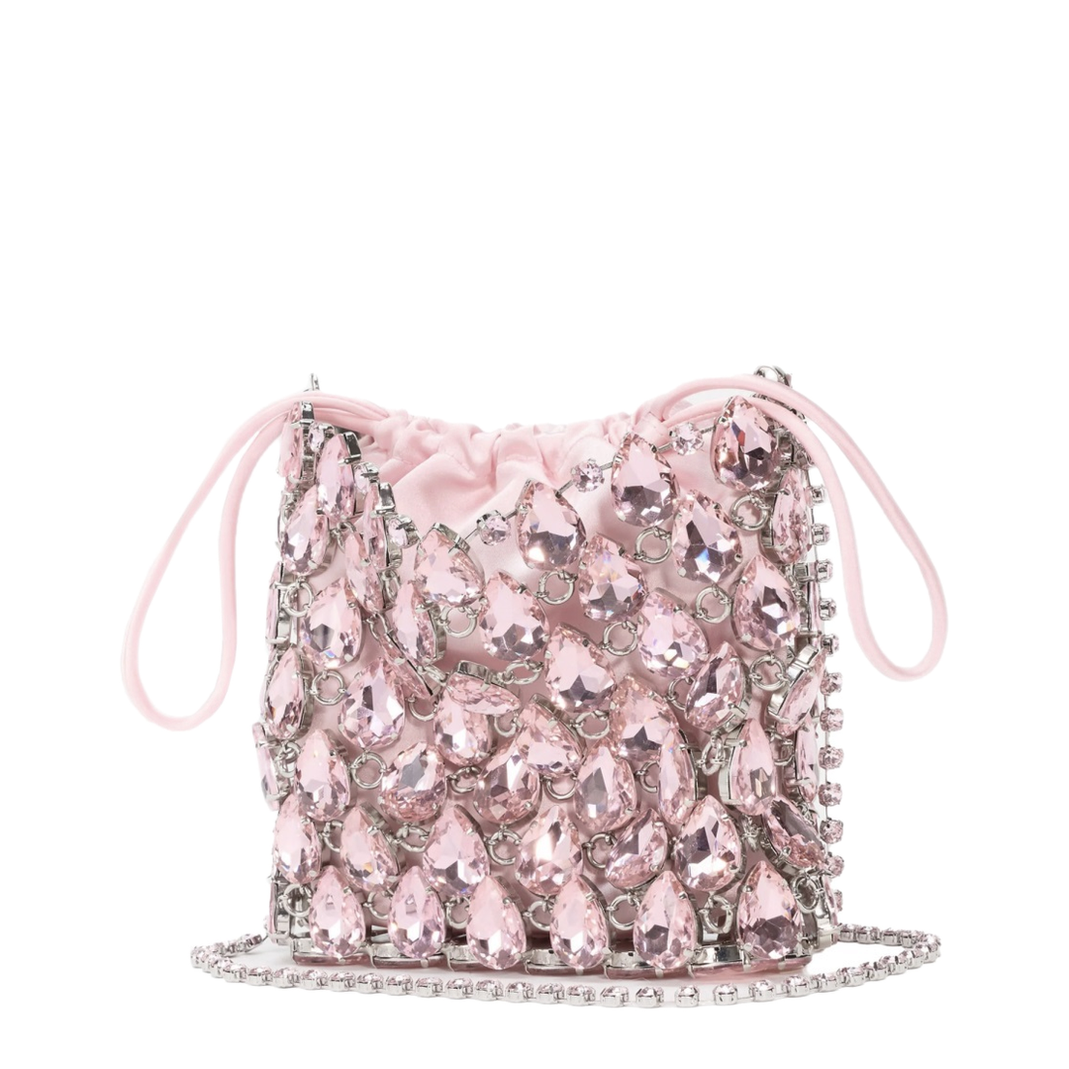 MAYFEYR - Self Portrait - Mini Bag In Metallic Knit With Crystals - SS26310PPINK