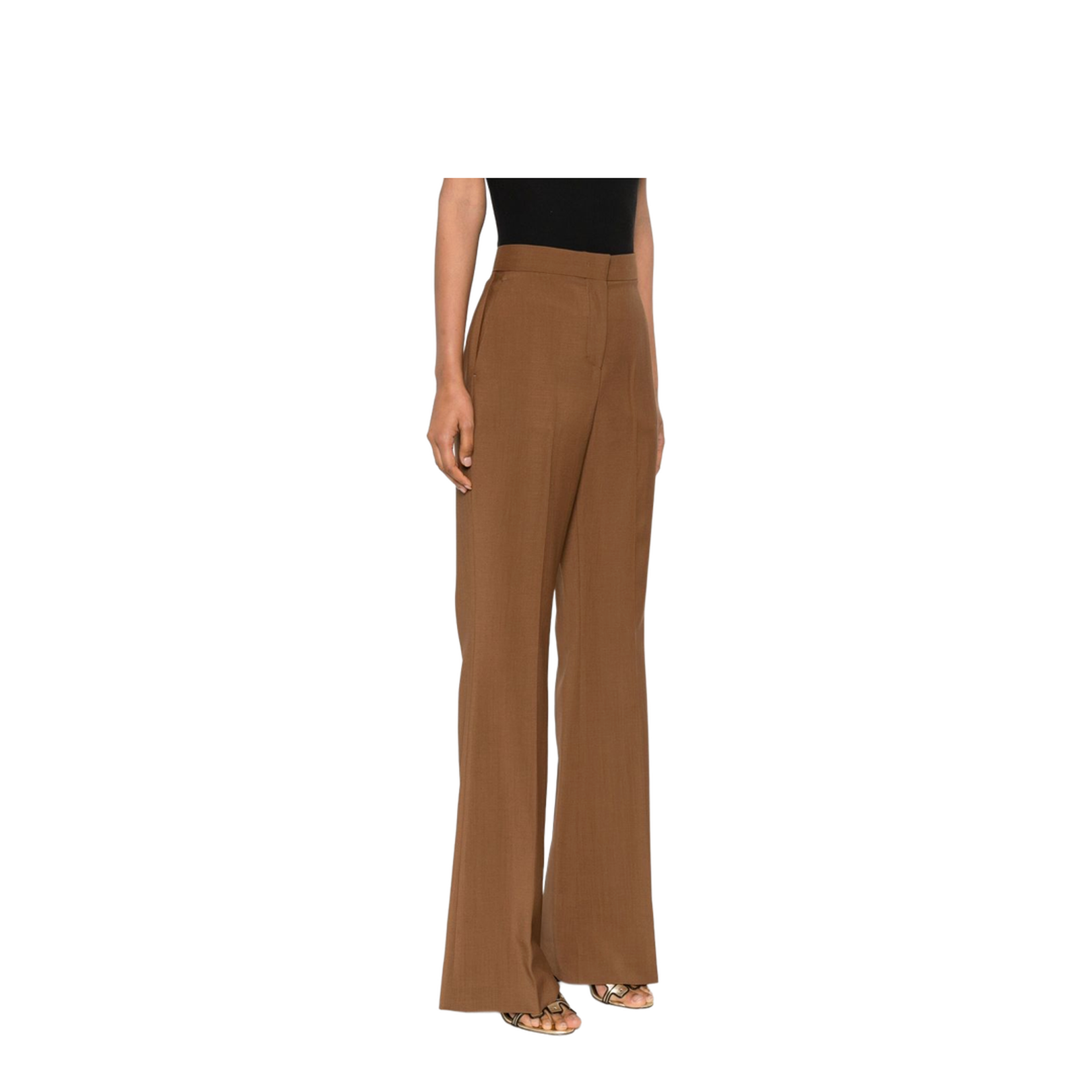 Flare Trousers in Wool and Mohair - Brown