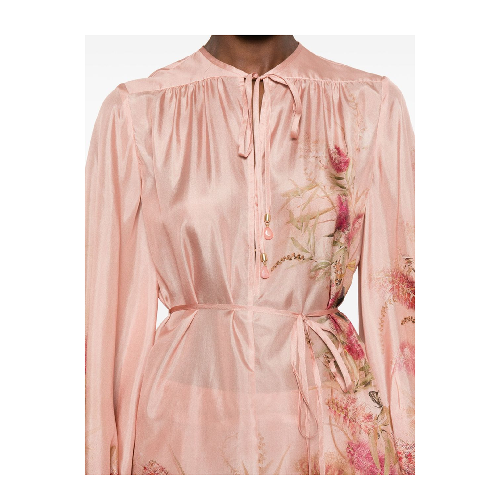 Cascadian Printed Silk Top in Pink
