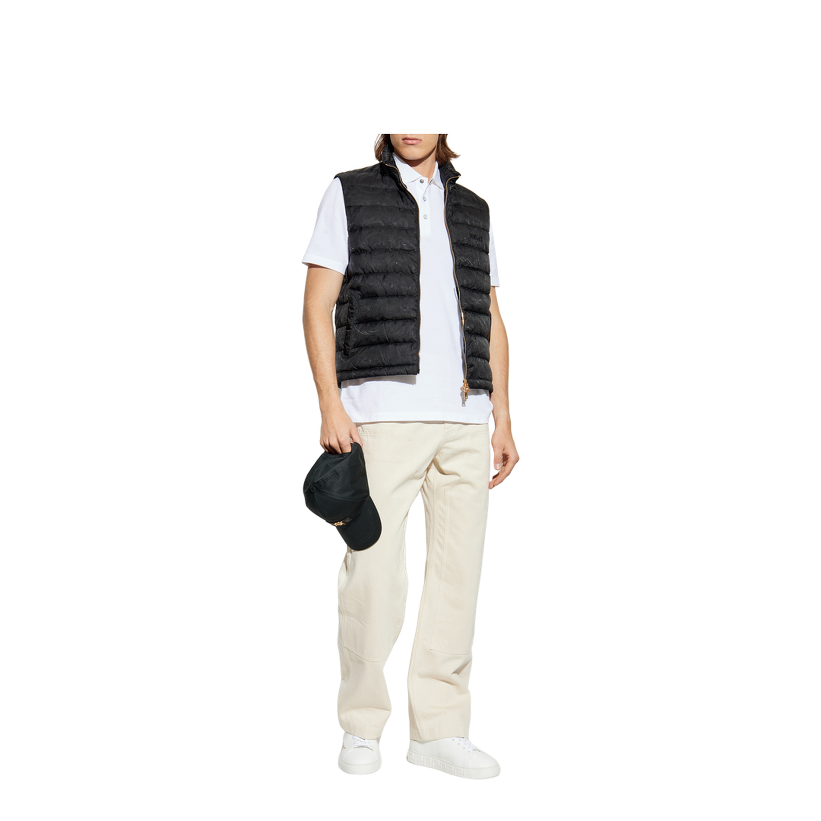 Down Vest with a Stand-Up Collar