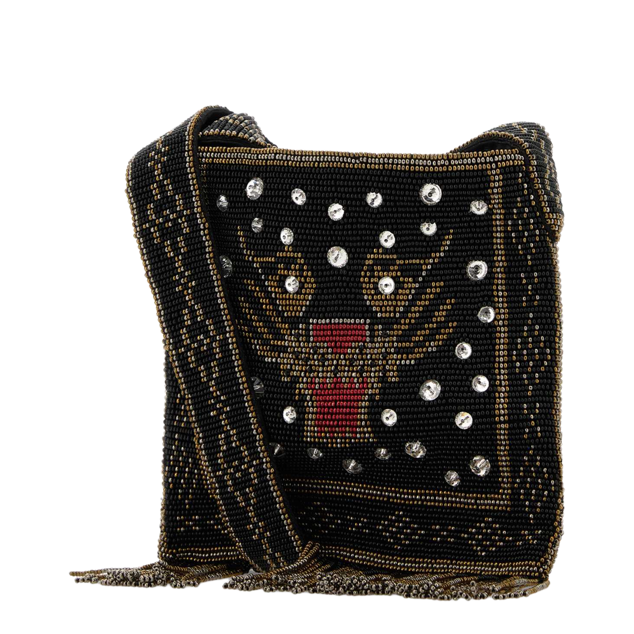 Embellished Fabric Crossbody Bag