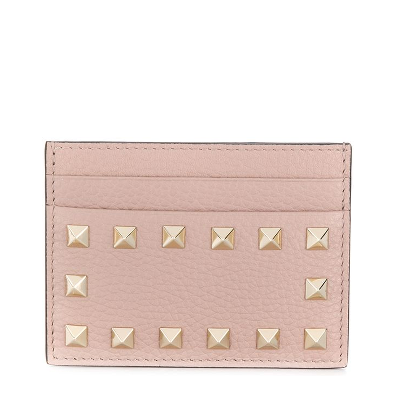 Rockstud Leather Card Case