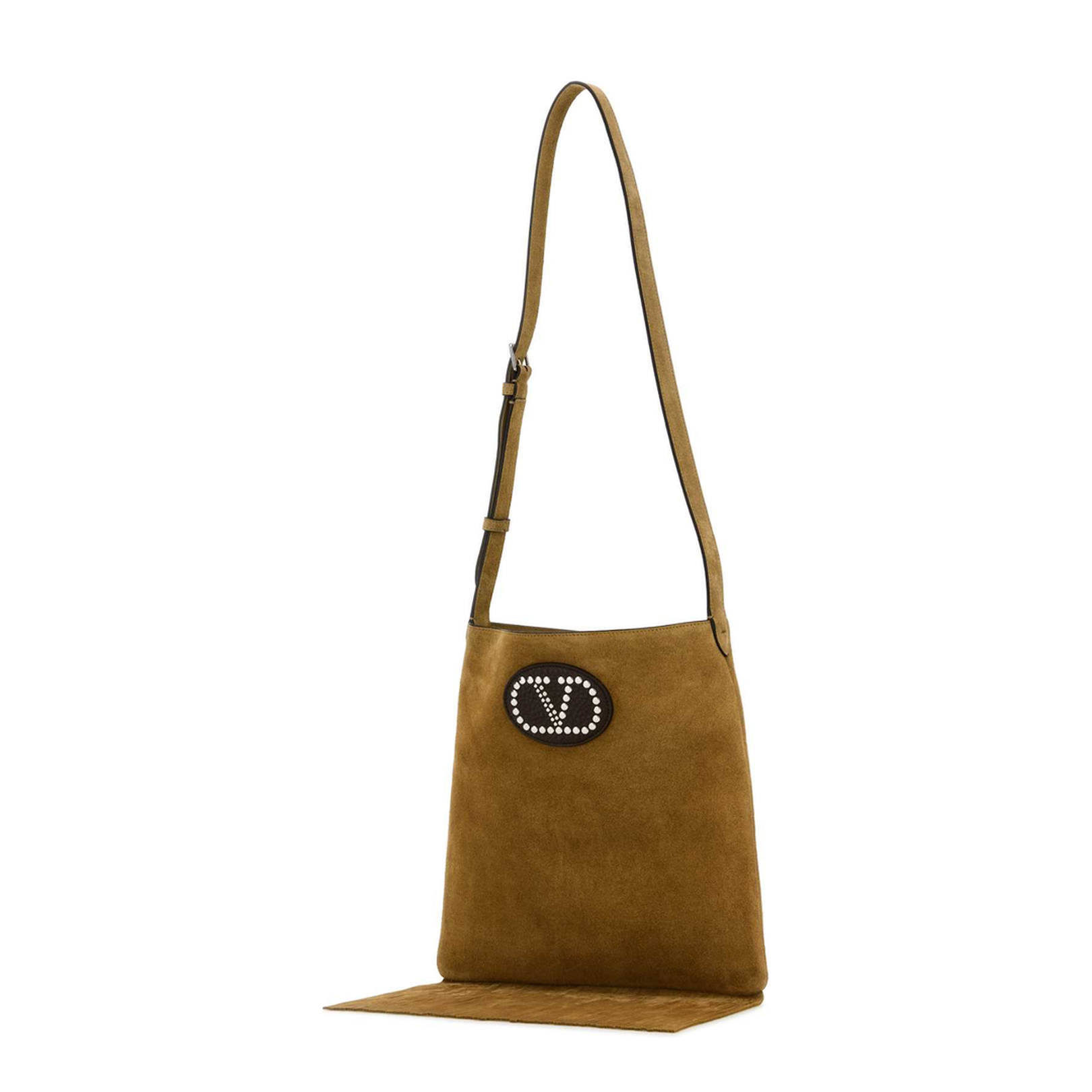 Beige Suede Crossbody Bag