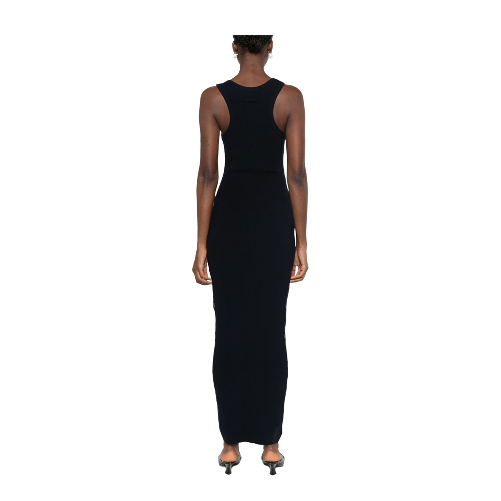 Ribbed Marinier Double Layer Long Dress