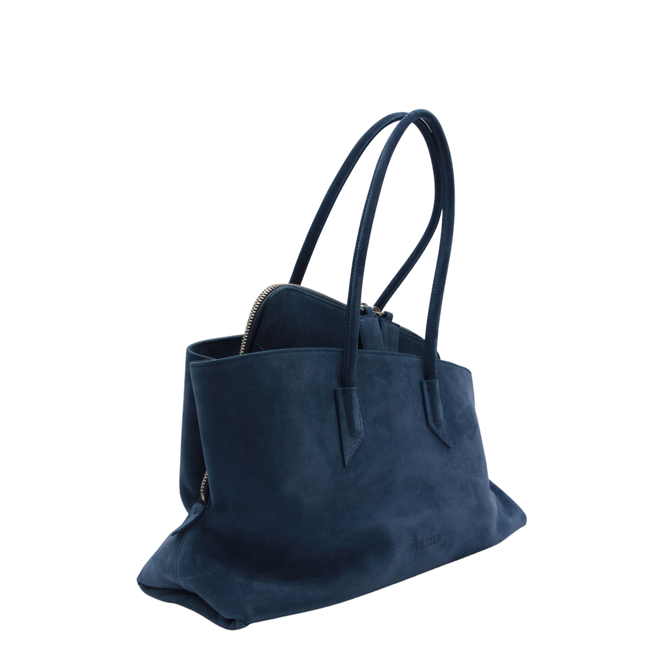 La Passeggiata Medium Suede Top Handle Bag - Sapphire Blue