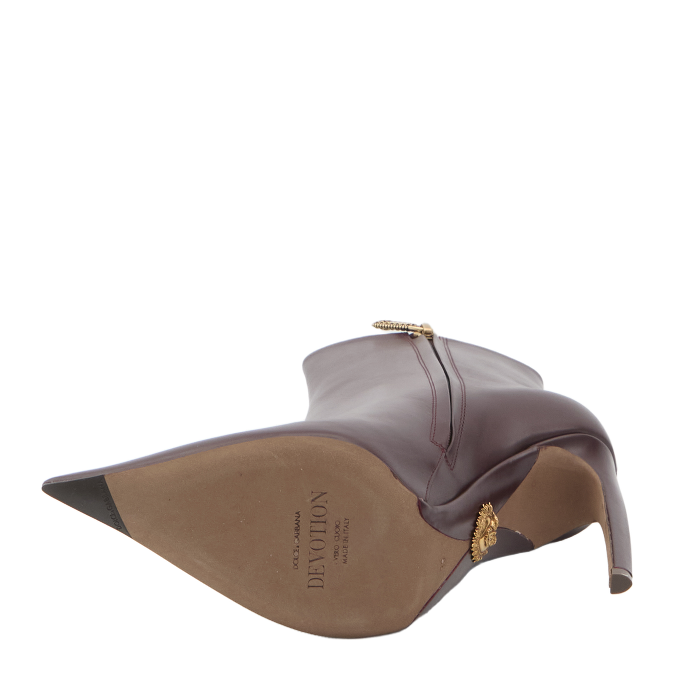 Devotion Calfskin Ankle Boots in Bordeaux