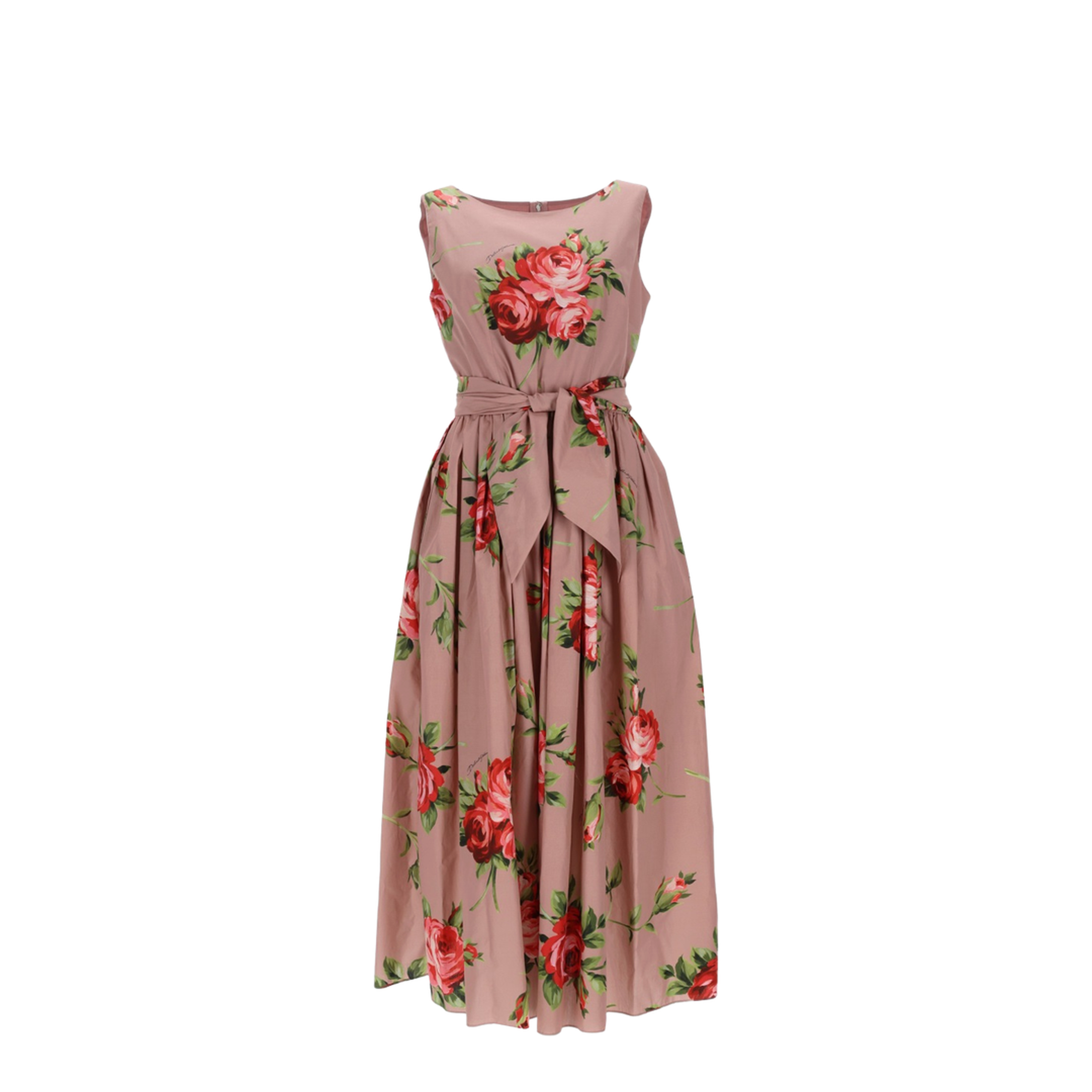 Rose Bouquet-Print Cotton Dress