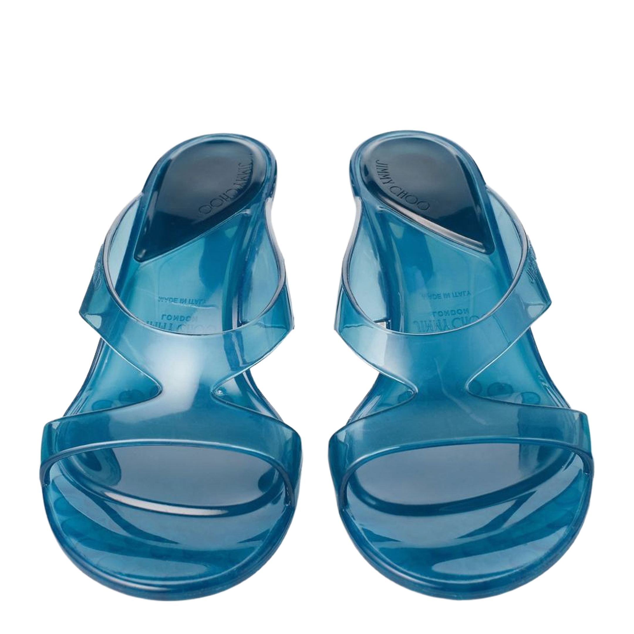 MAYFEYR - Jimmy Choo - Clear Blue Sandals - JELLYDROP50TPZLIGHTLAGOON