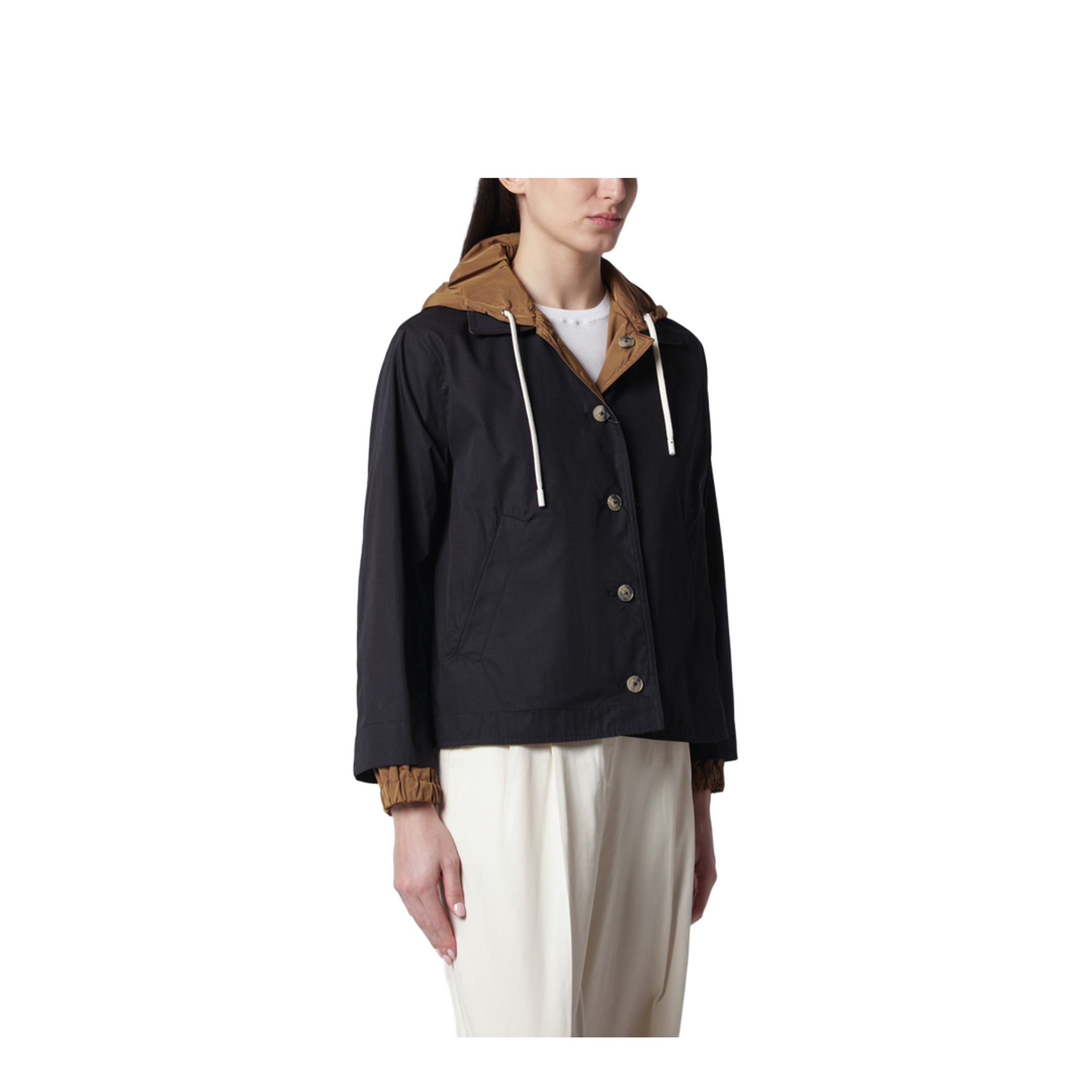 Reversible Jacket Blue/Caramel in Cotton Gabardine