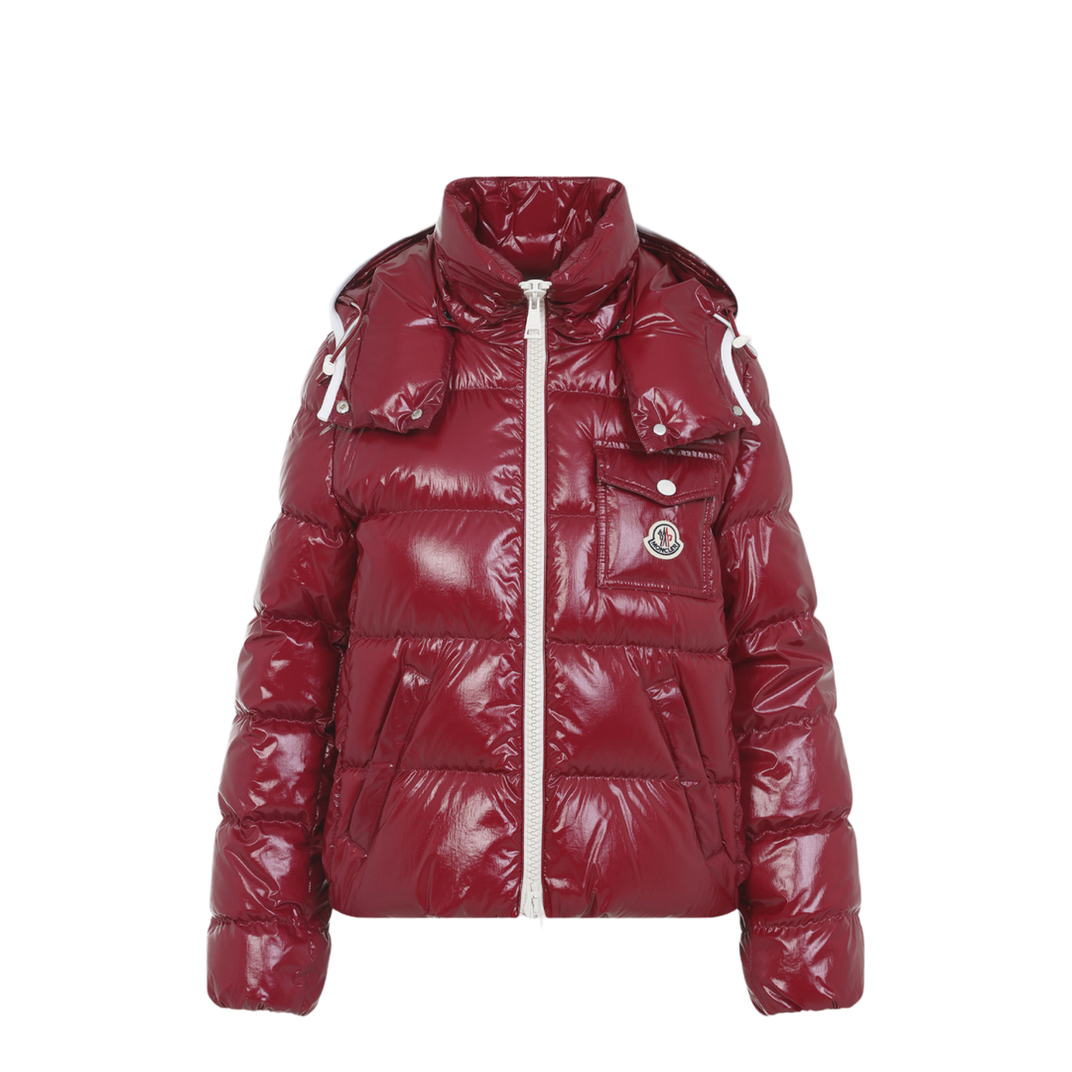 Cherry Pink Andro Hooded Short Down Jacket