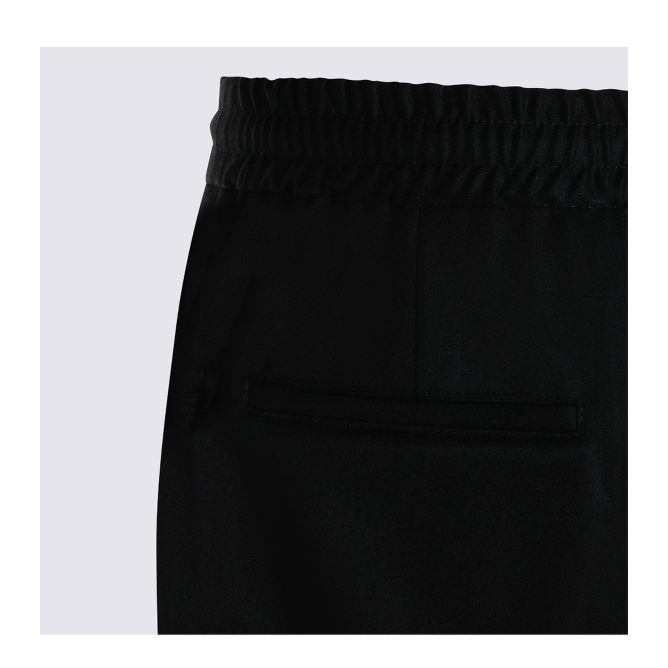 Leisure fit trousers in virgin wool flannel with drawstring and double darts