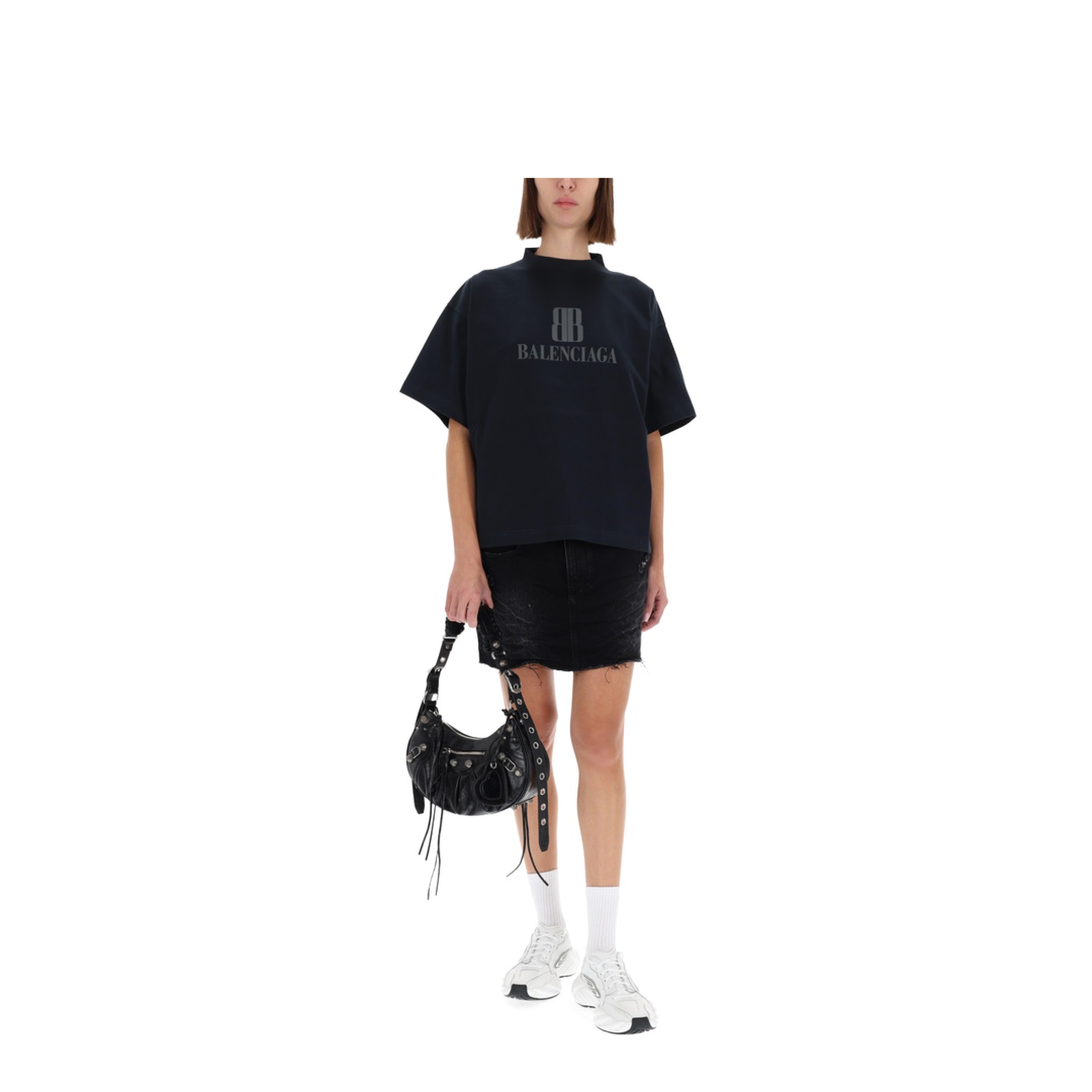 Cropped Nano Bb T-Shirt in Black