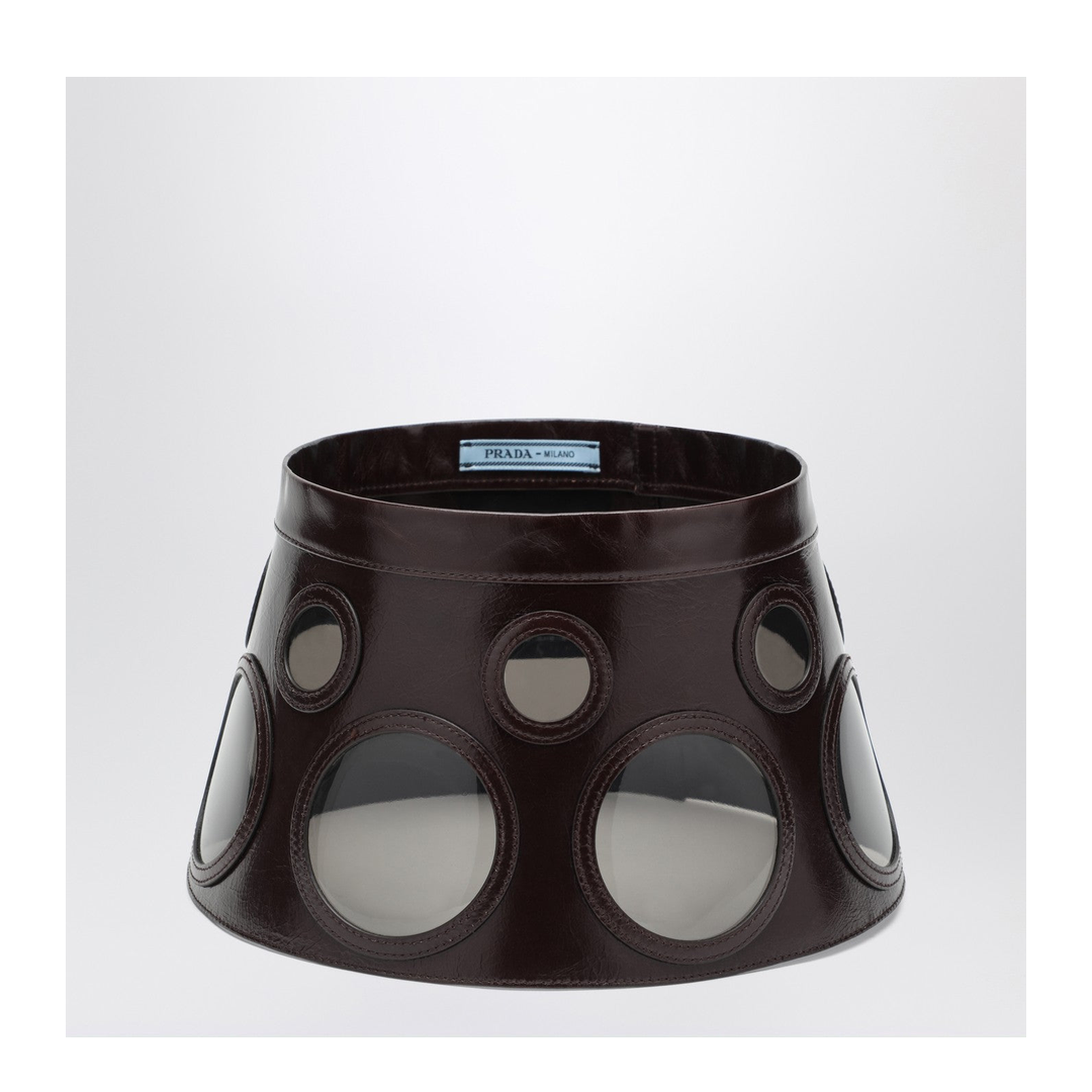 Visor Brown in Leather and Plexiglass