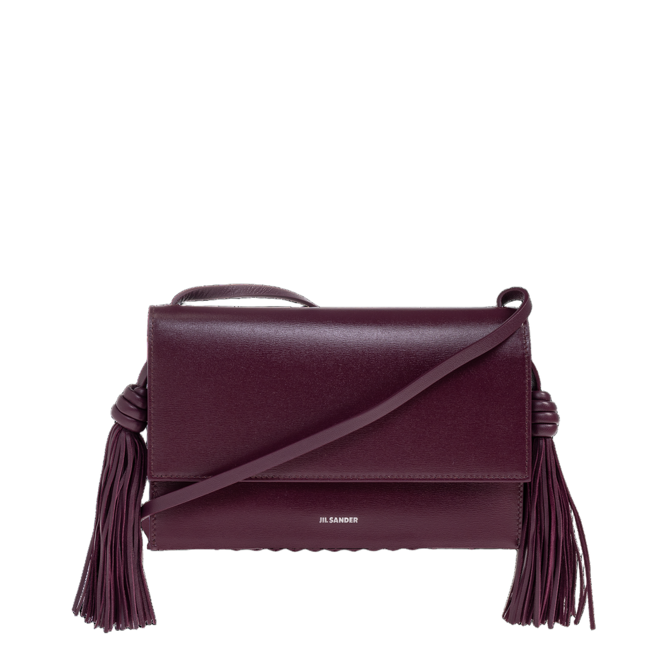 Leather Crossbody Bag with Side Tassels
