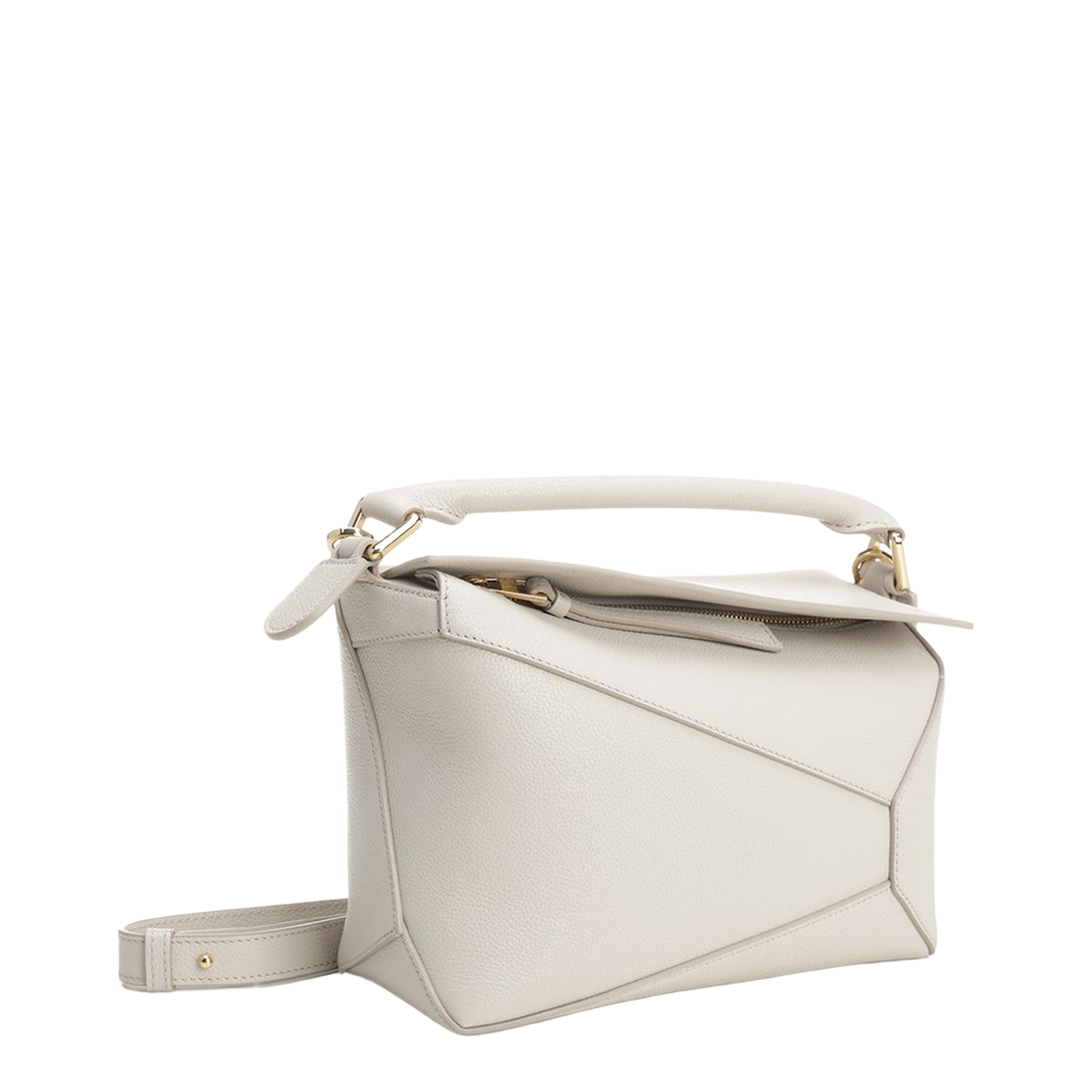 Puzzle Small Calfskin Shoulder Bags - Light Ghost