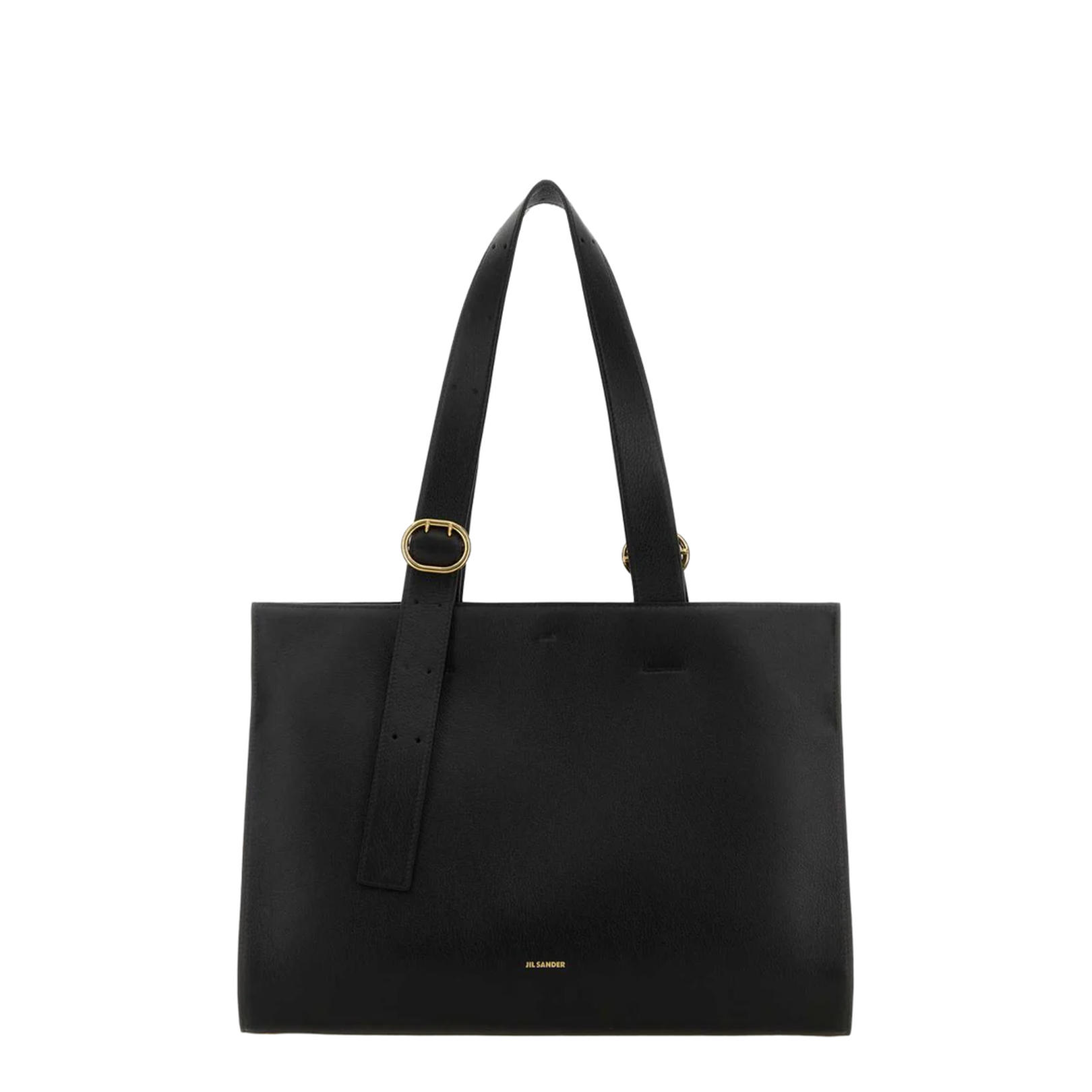 Black Leather Shopping Bag