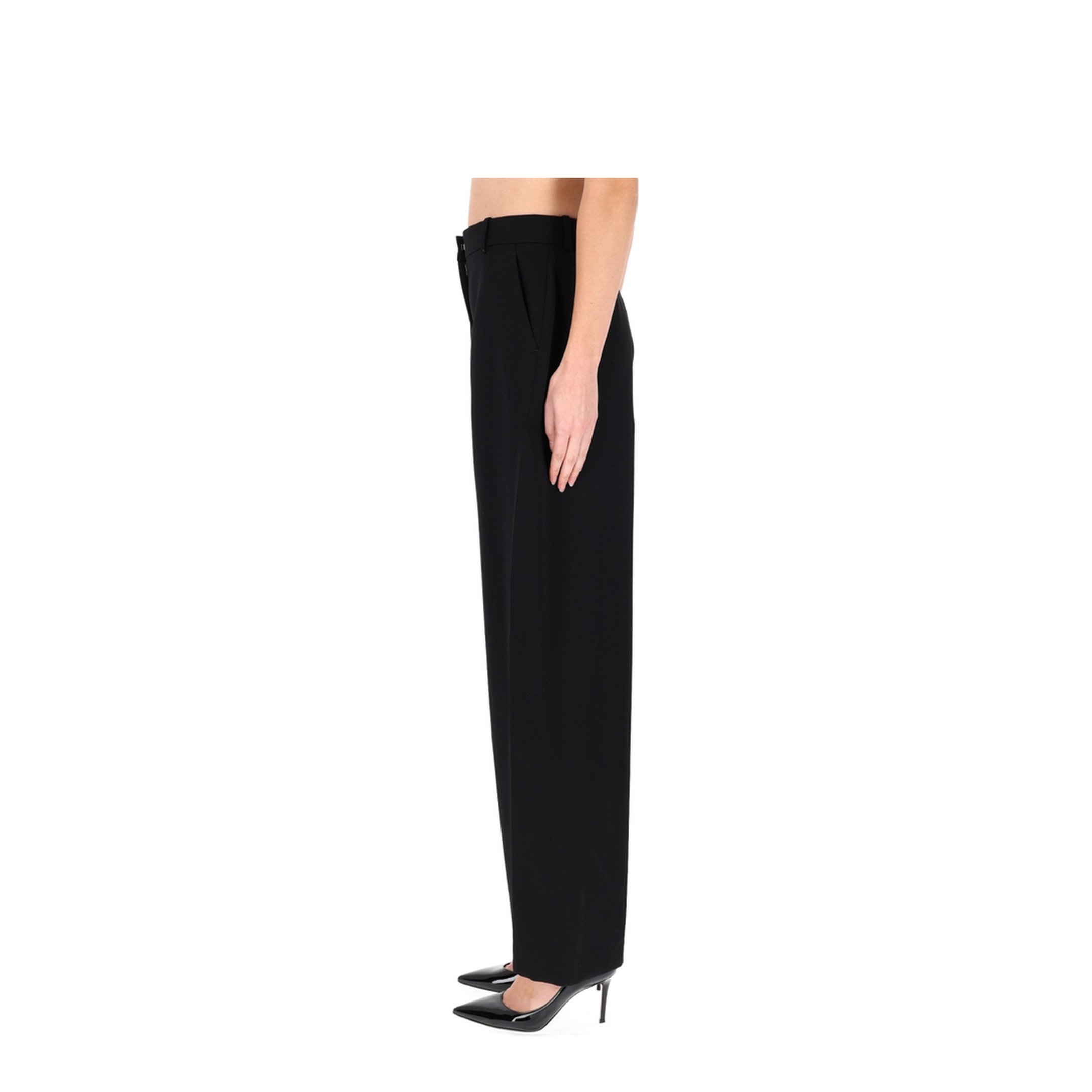 High Waist Wool Trousers